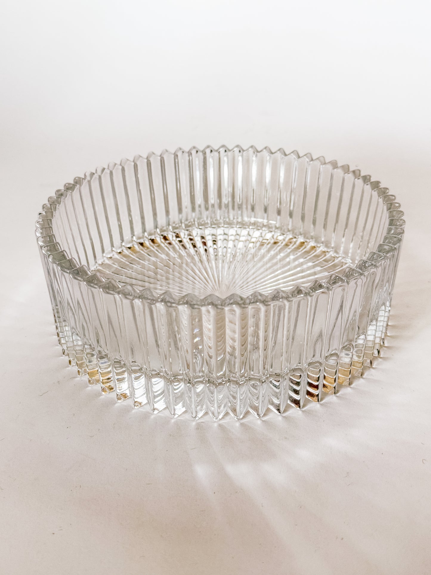 Vintage Ridged Crystal Bowl