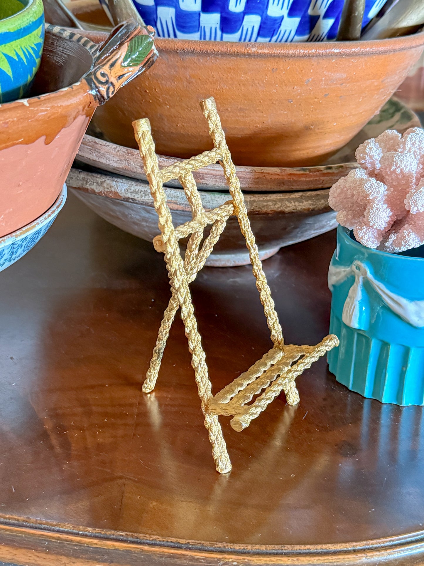 Vintage Gilt Rope Easel Display