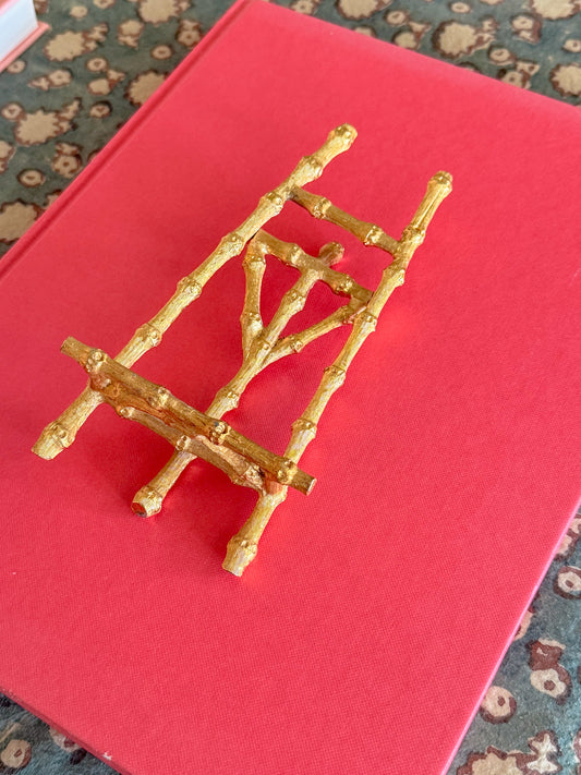Vintage Gilt Faux Bamboo Easel Display
