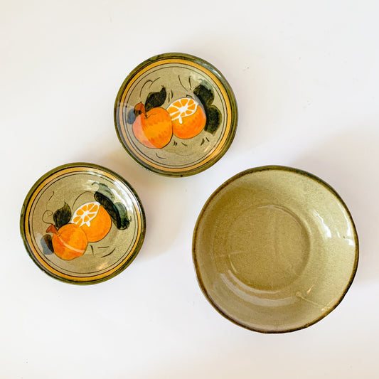 Vintage Mexican Redware Orange Dishes