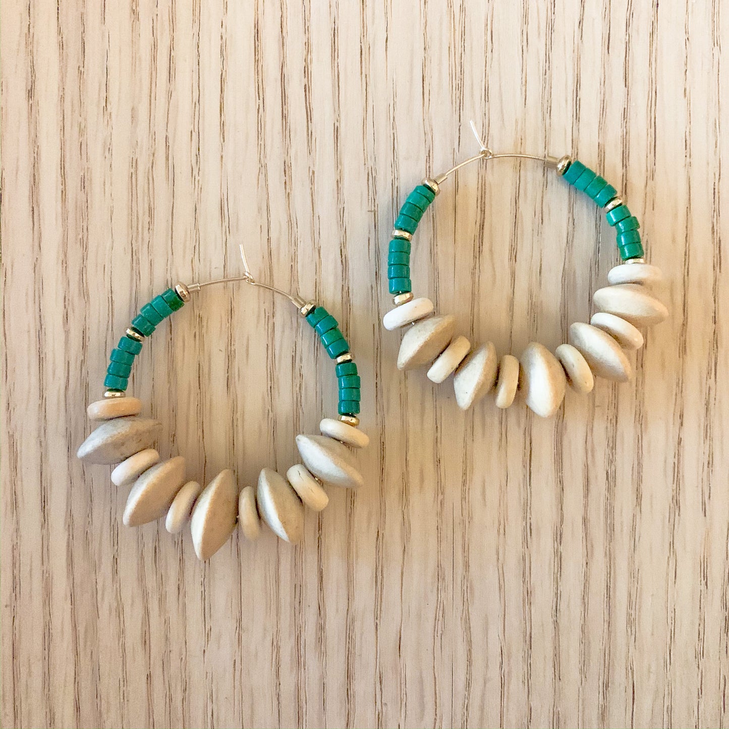 Green and Natural Wood Hoops