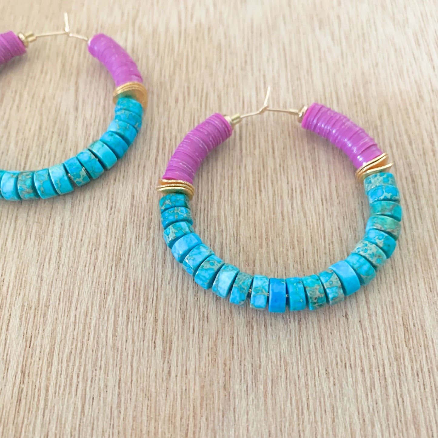 Orchid and Turquoise Hoops