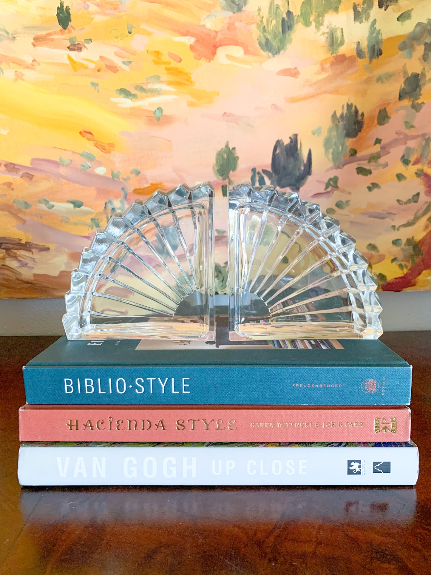 Mid-Century Glass Arch Bookends + Catchall / Ashtrays / Nut Bowls - Set of 2