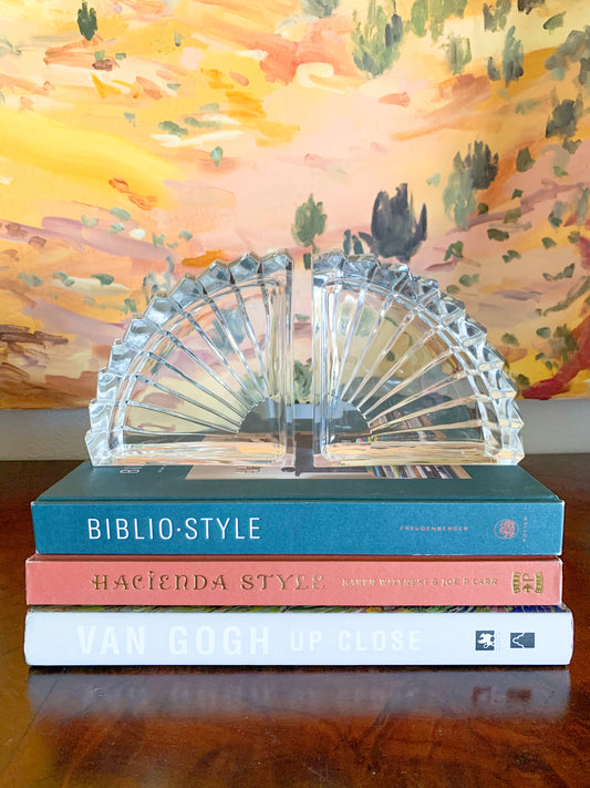 Mid-Century Glass Arch Bookends + Catchall / Ashtrays / Nut Bowls - Set of 2