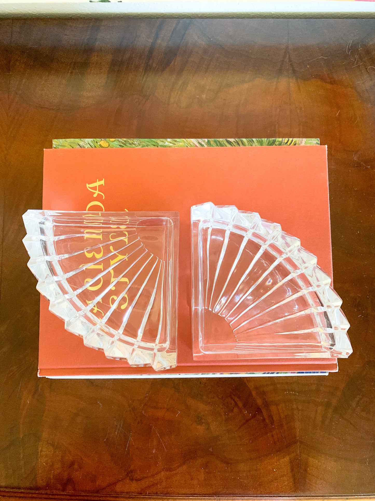 Mid-Century Glass Arch Bookends + Catchall / Ashtrays / Nut Bowls - Set of 2