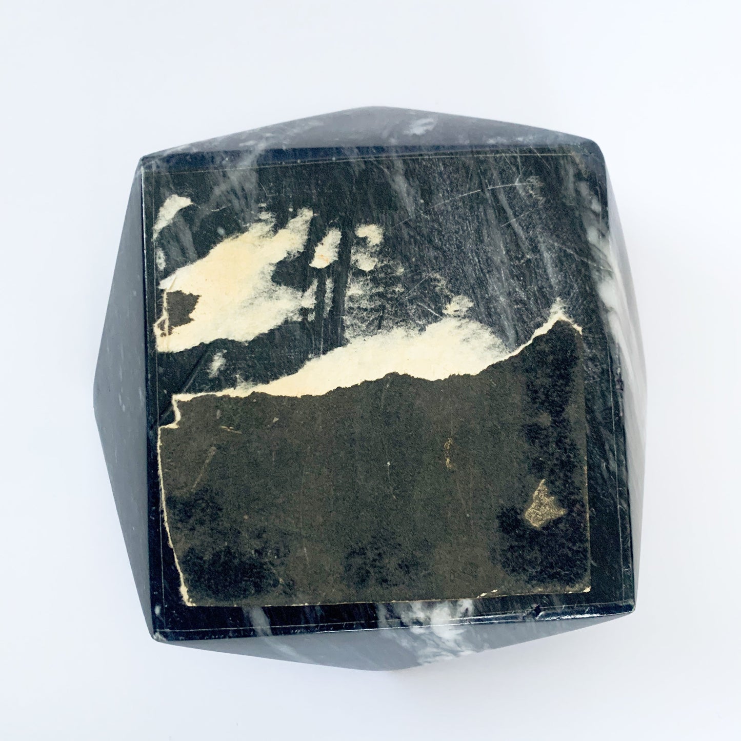 Vintage Black Marble Catchall Ashtray
