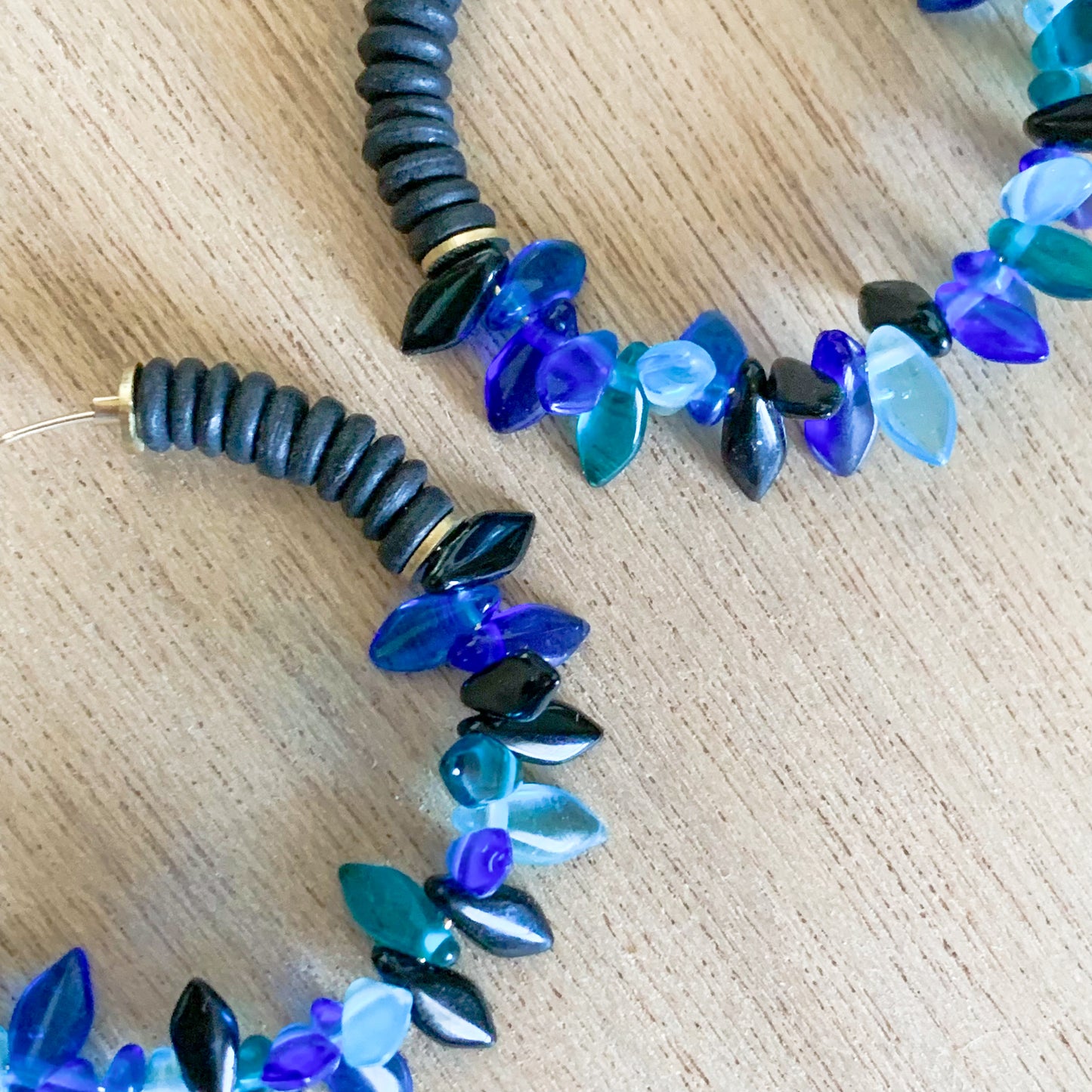 Black and Blues Fringe Hoops