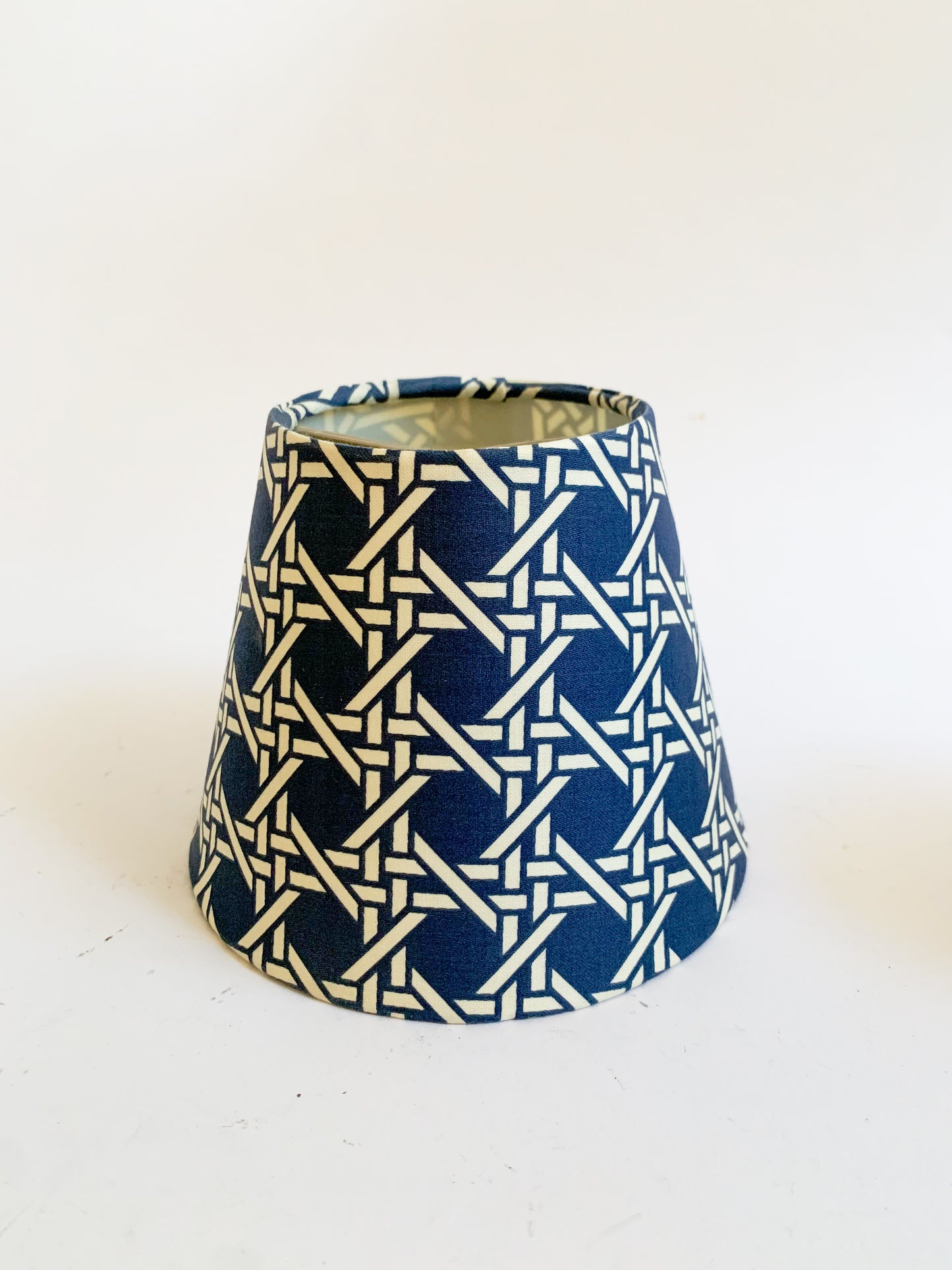 Vintage Navy Cane Pattern Chandelier Shades - Set of 5