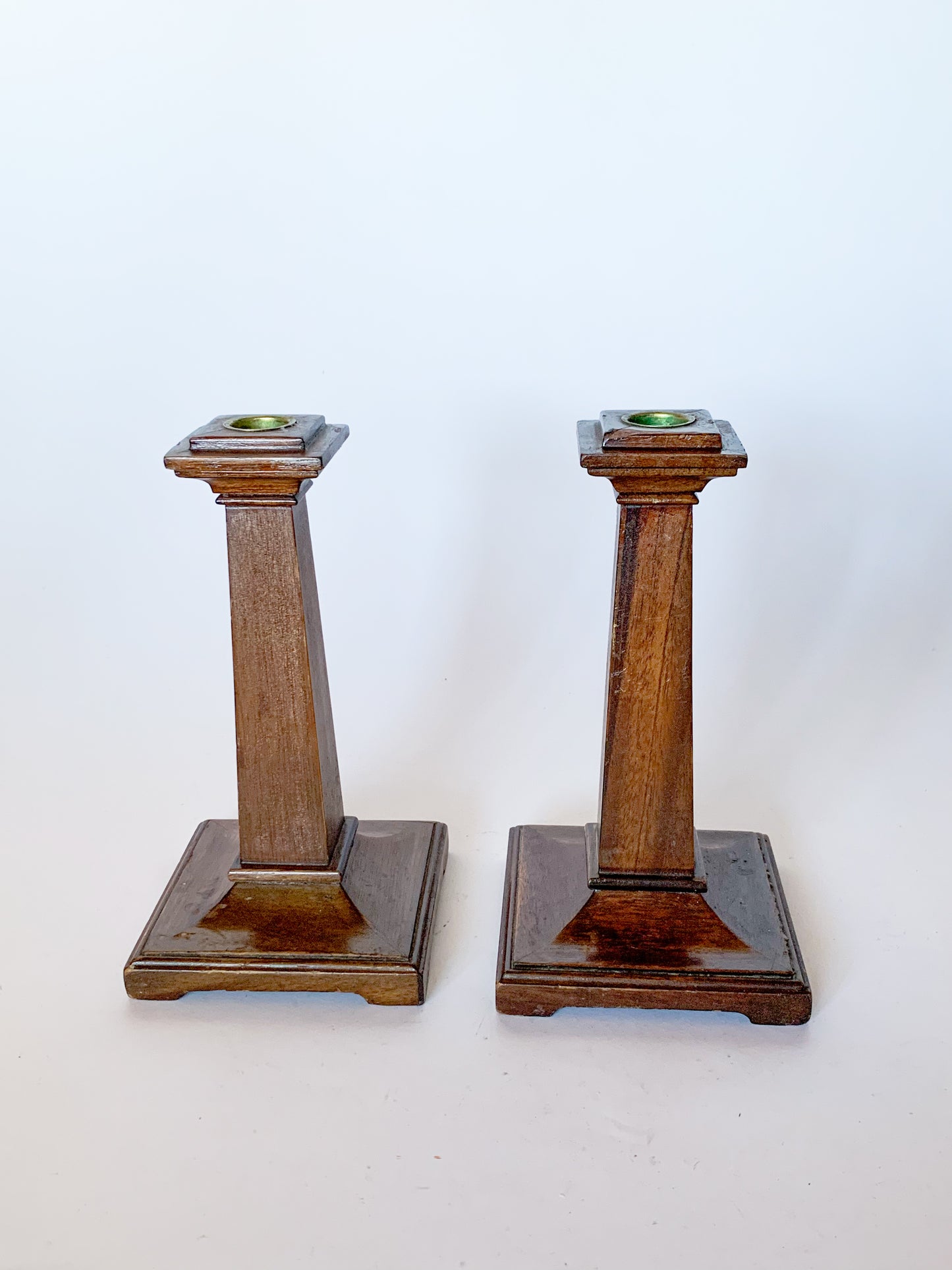 Vintage Georgian Wooden Candlesticks