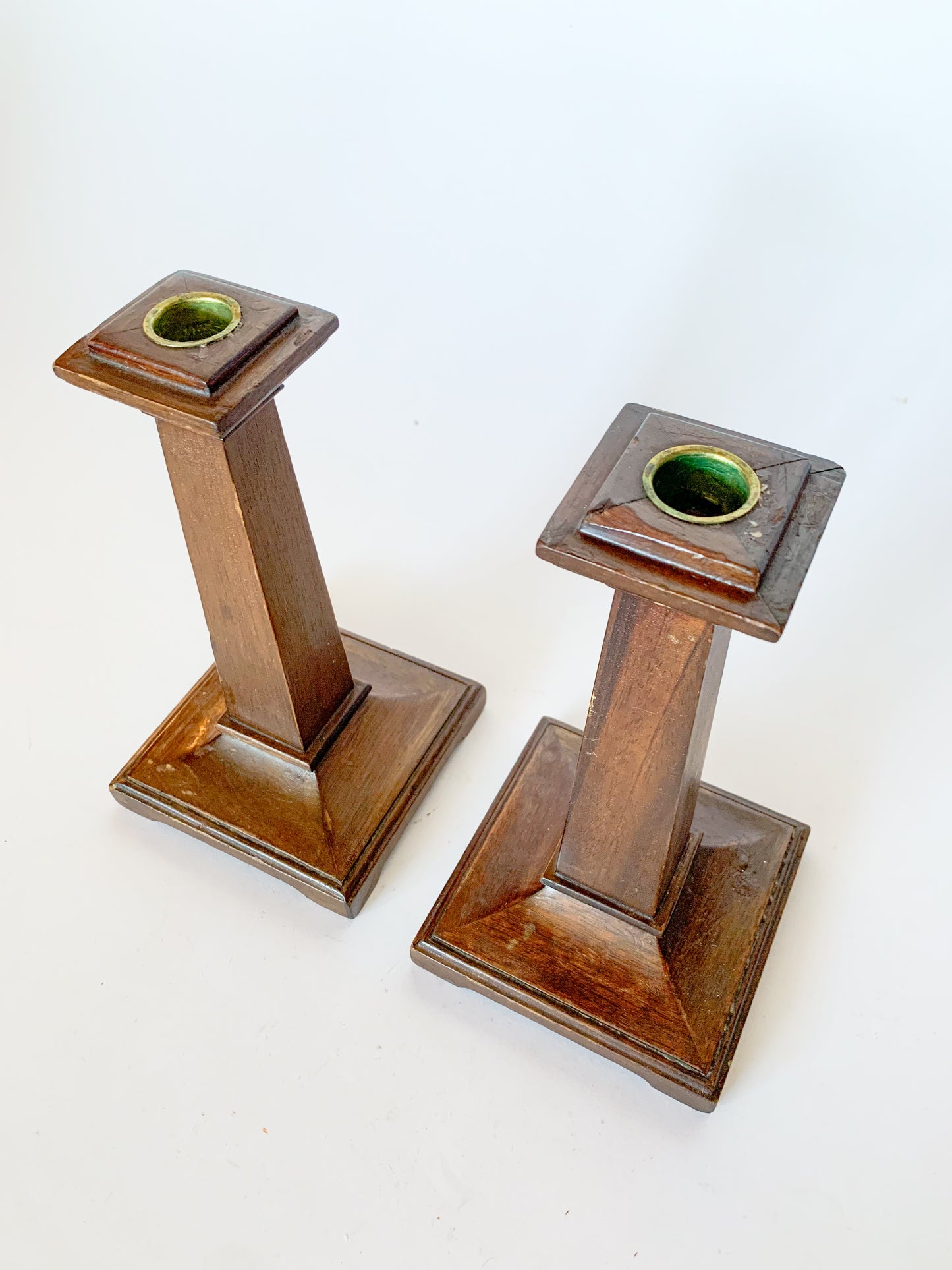 Vintage Georgian Wooden Candlesticks