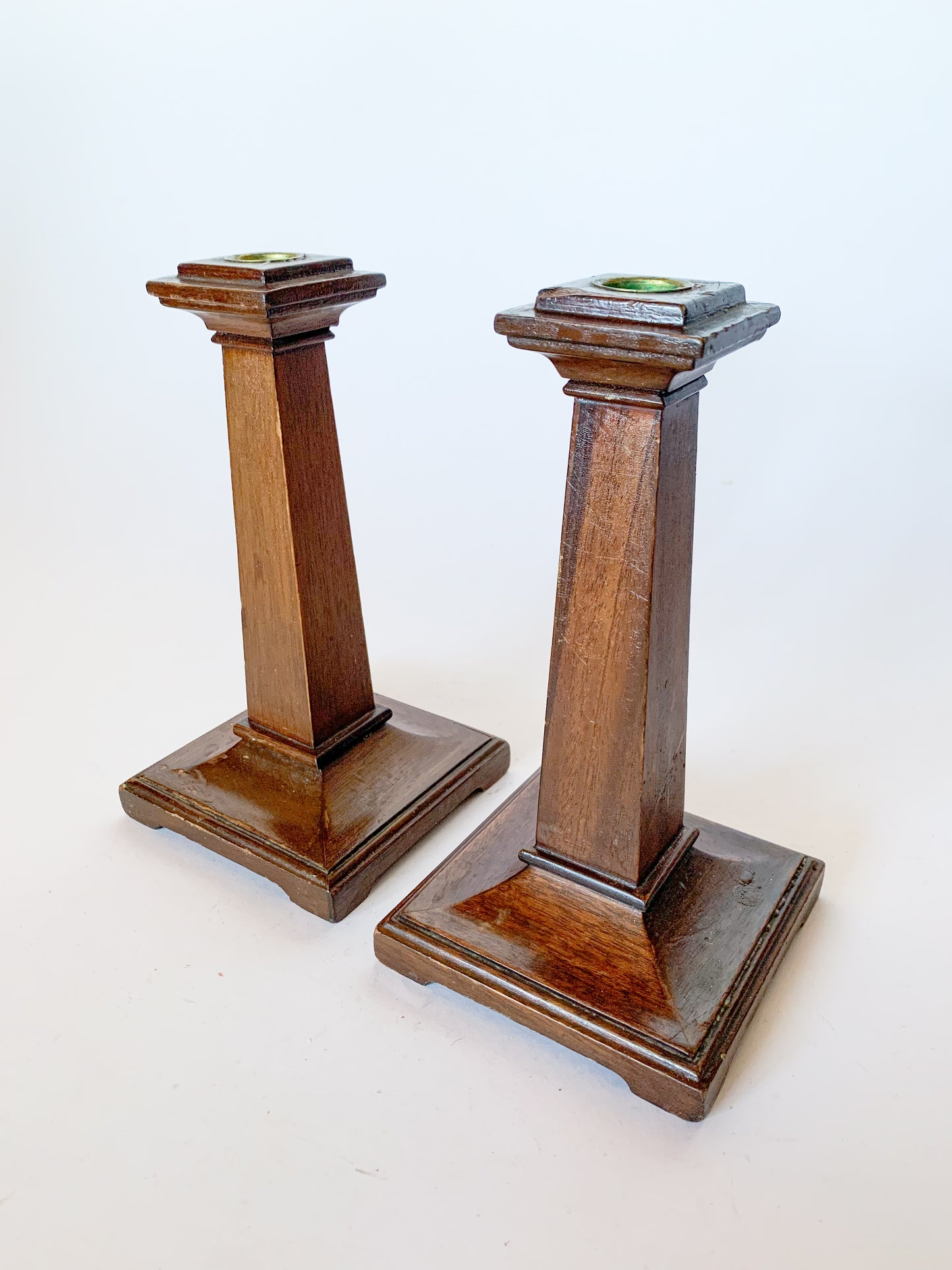 Vintage Georgian Wooden Candlesticks