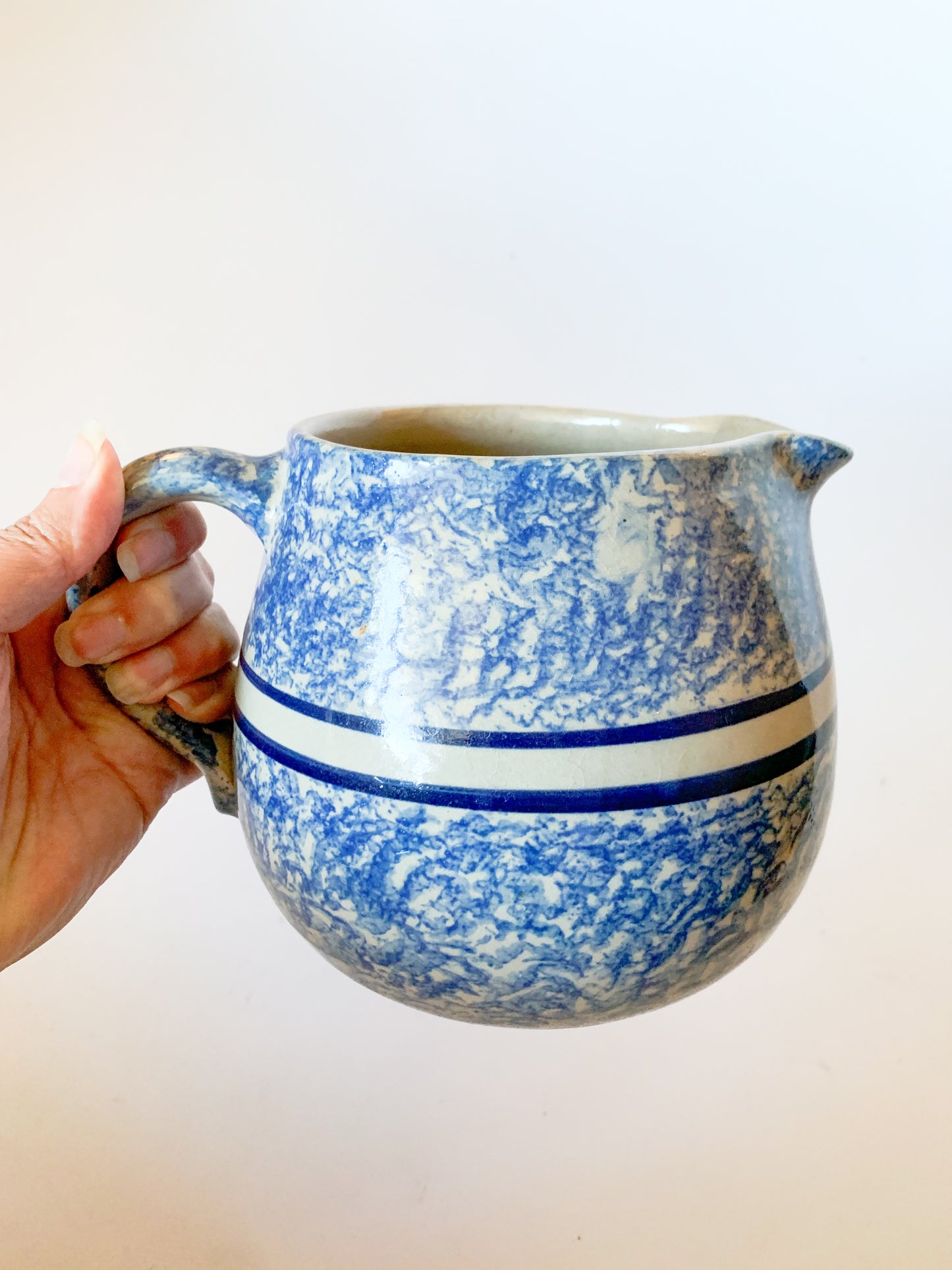 Vintage Spongeware Pitcher by Marshall Pottery (East Texas)