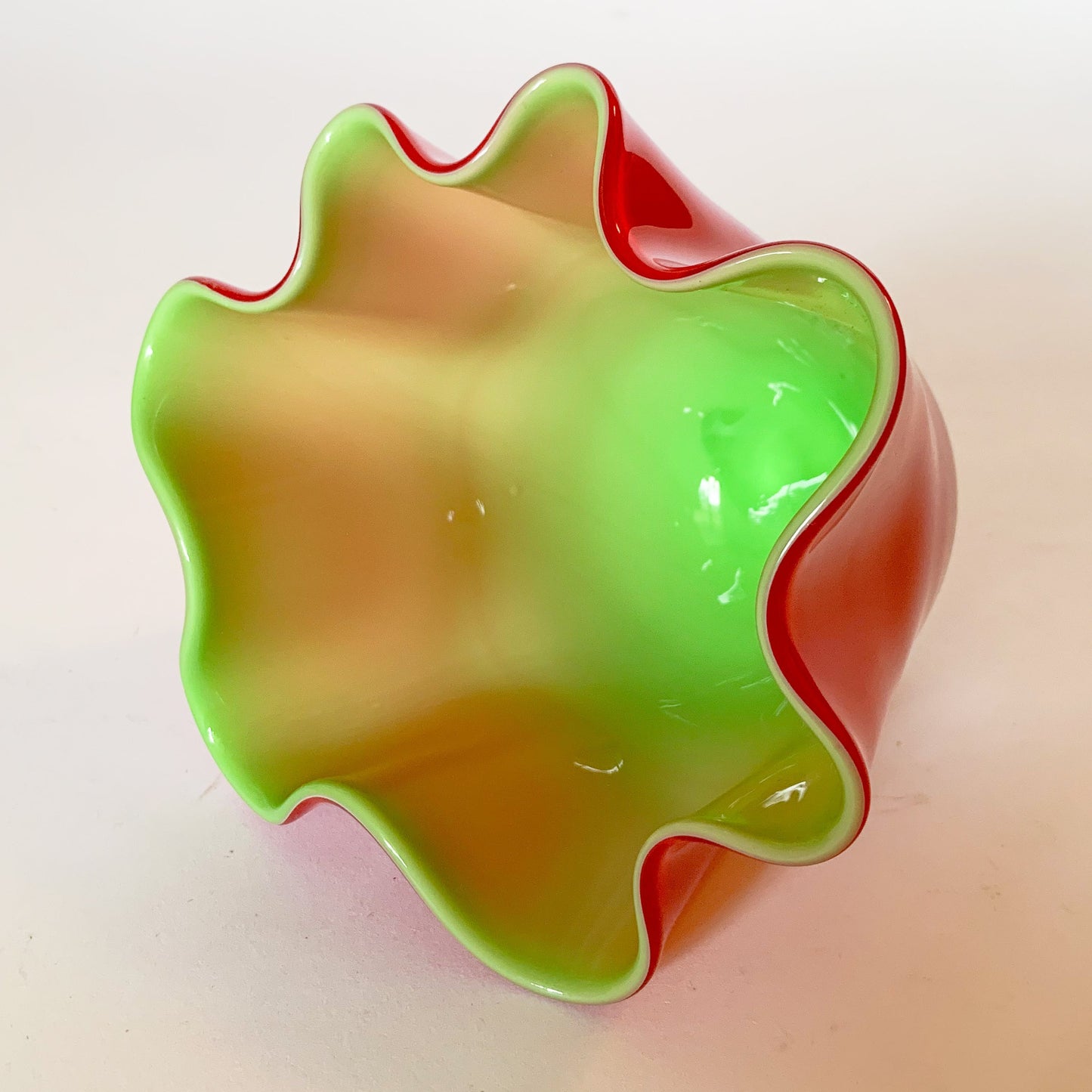 Blown Glass Fazzaletto Handkerchief Vase in the Style of Venini