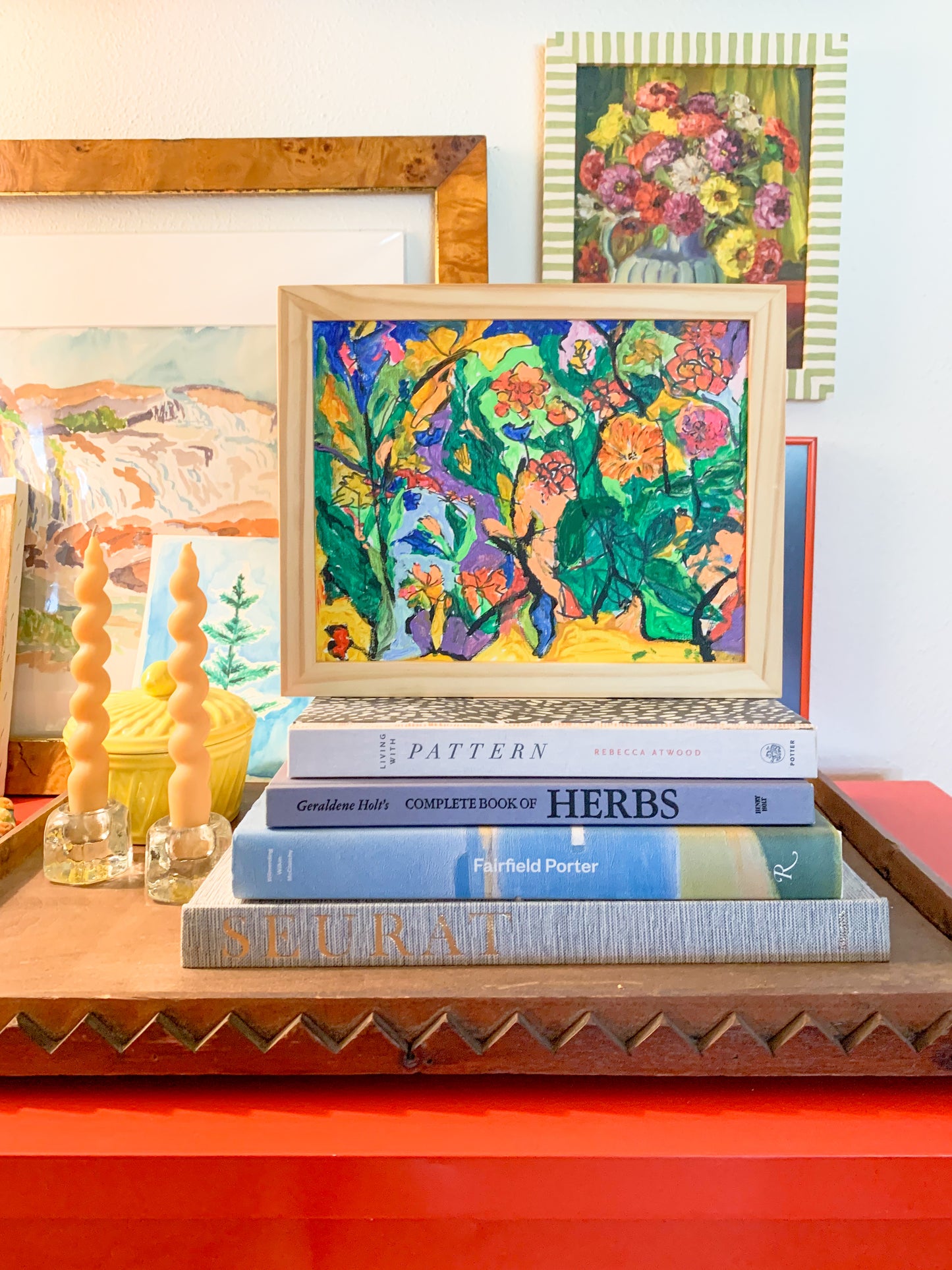 Gallery Framed Original Whimsical Acrylic Painting on Canvas, 8x10