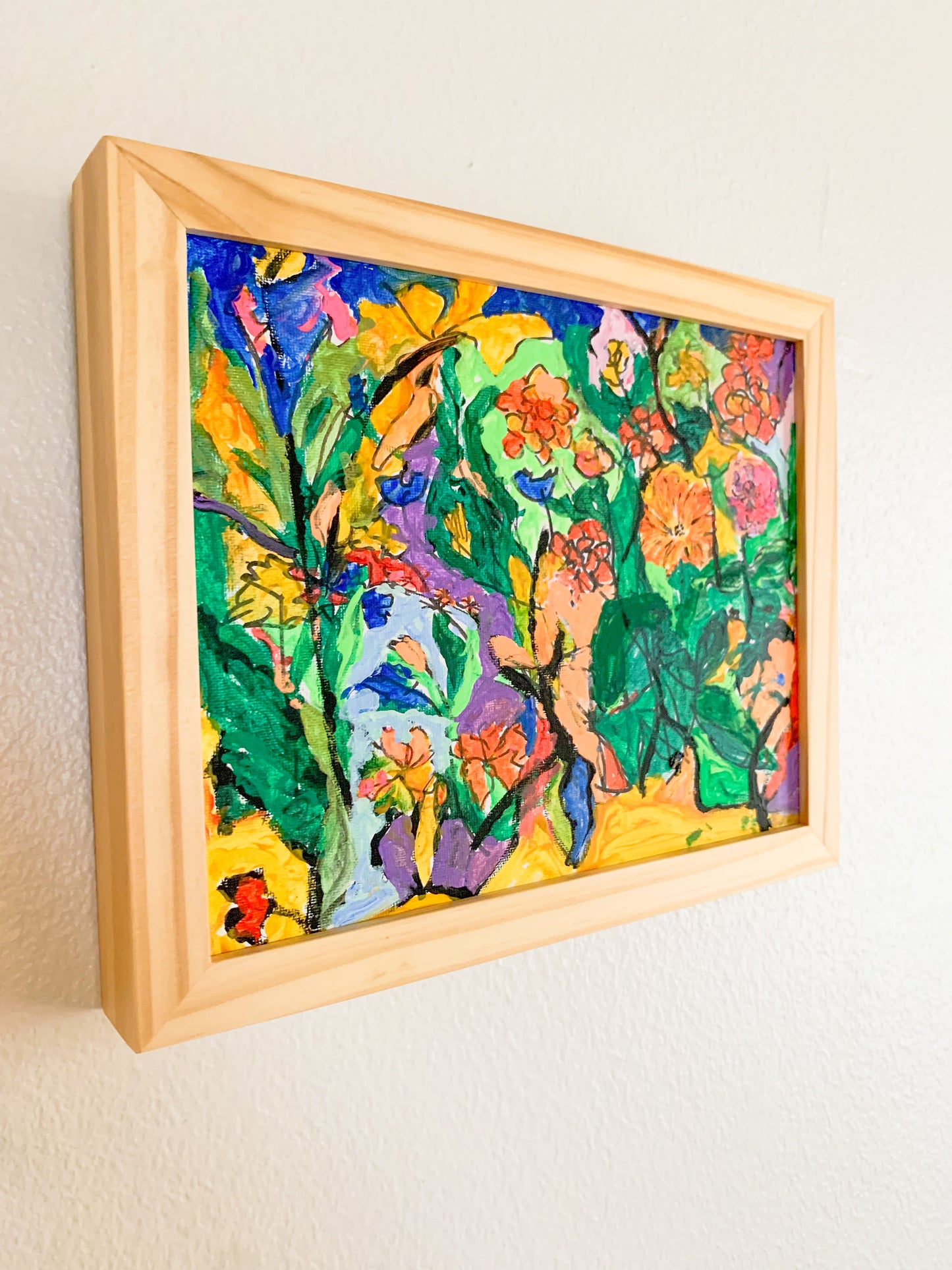 Gallery Framed Original Whimsical Acrylic Painting on Canvas, 8x10