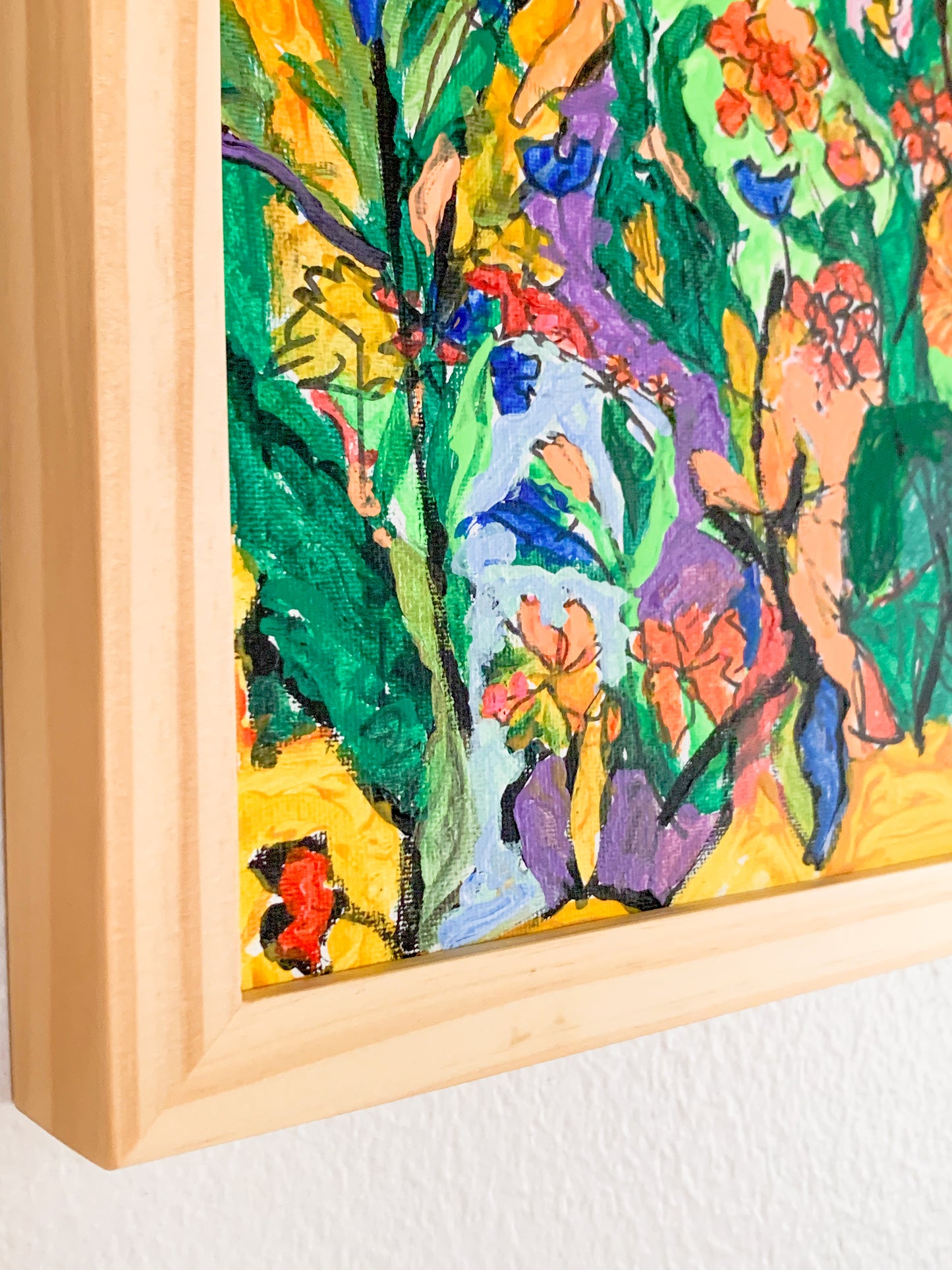 Gallery Framed Original Whimsical Acrylic Painting on Canvas, 8x10