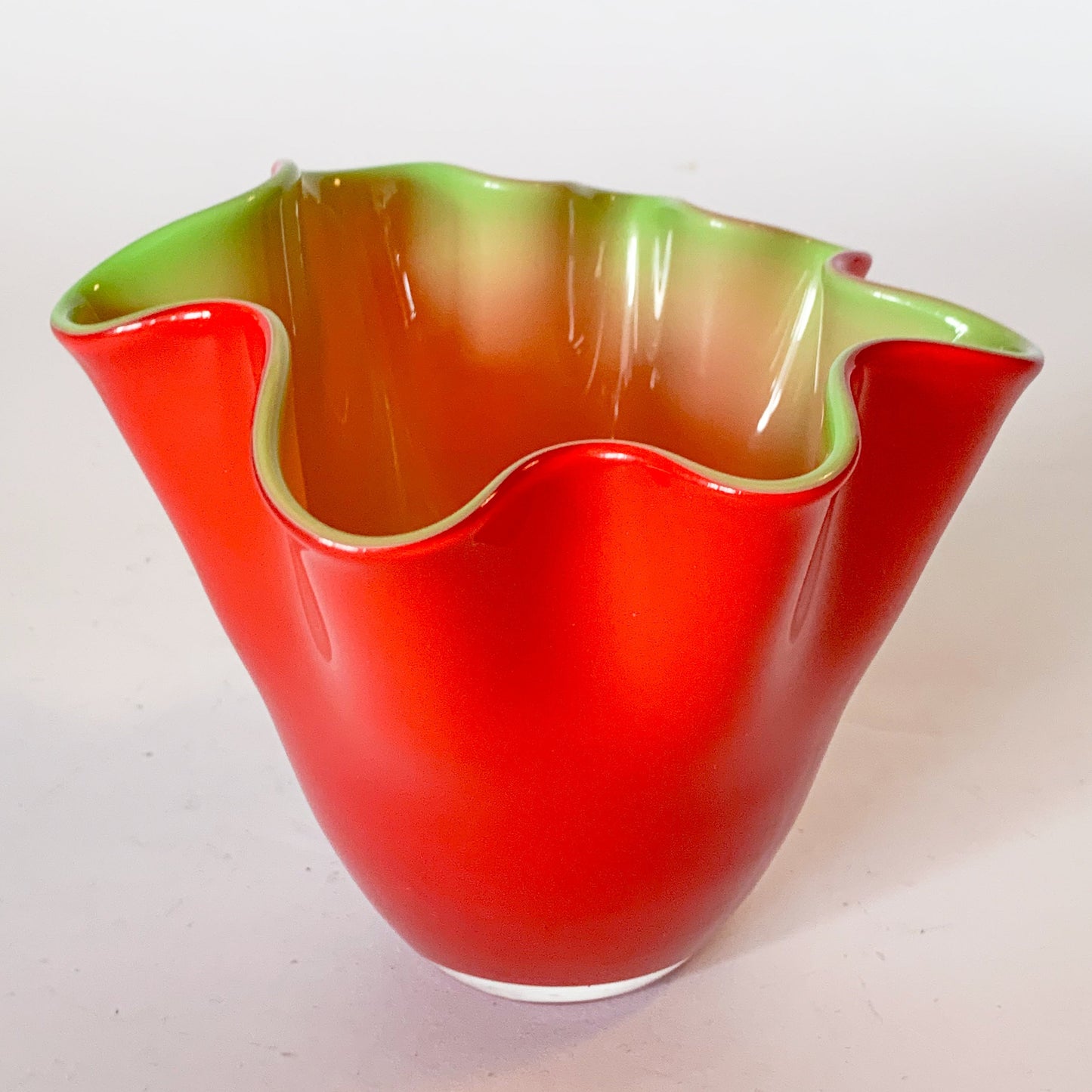 Blown Glass Fazzaletto Handkerchief Vase in the Style of Venini
