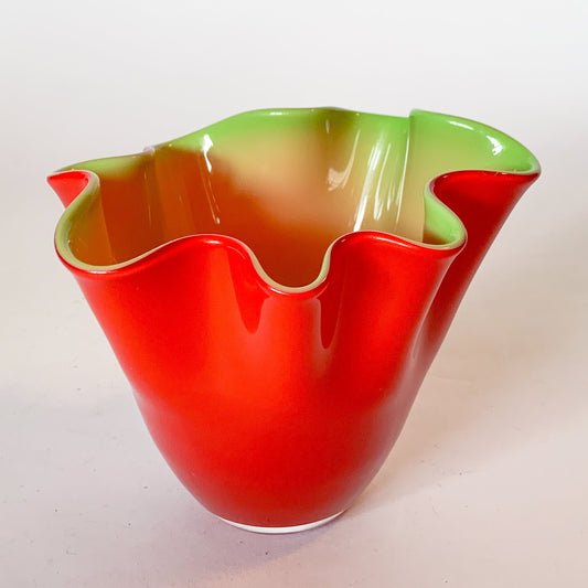Blown Glass Fazzaletto Handkerchief Vase in the Style of Venini