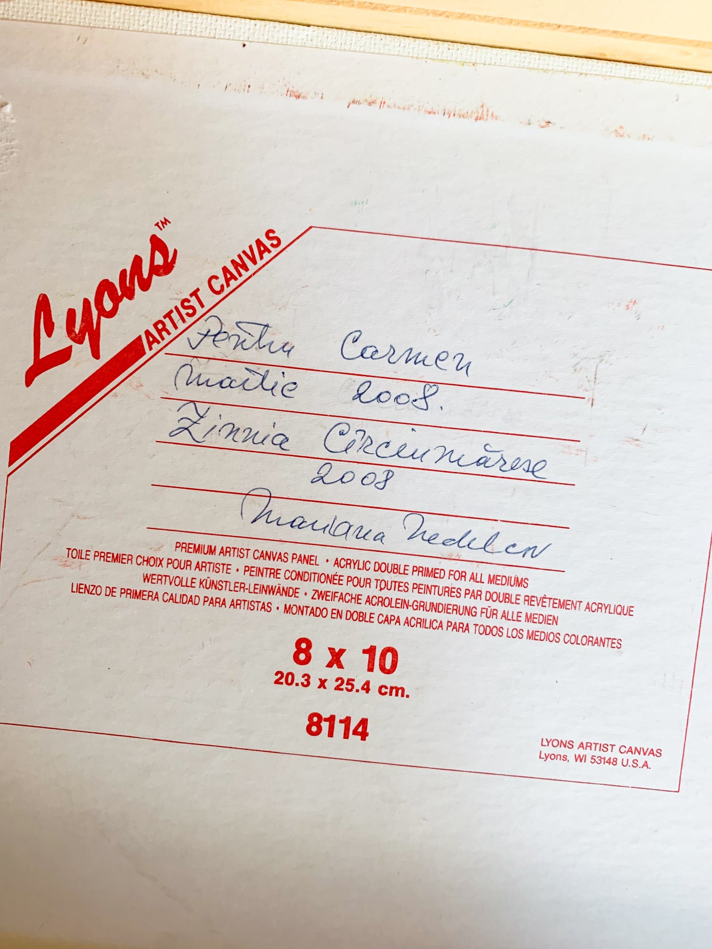 Gallery Framed Original Whimsical Floral Painting on Canvas, 8x10