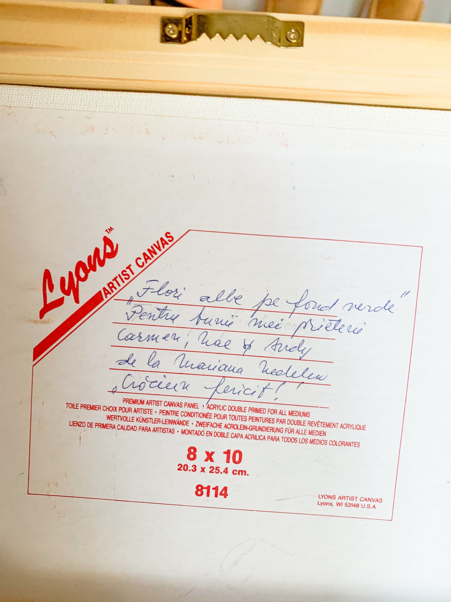 Gallery Framed Original Monochromatic Floral Painting on Canvas, 8x10