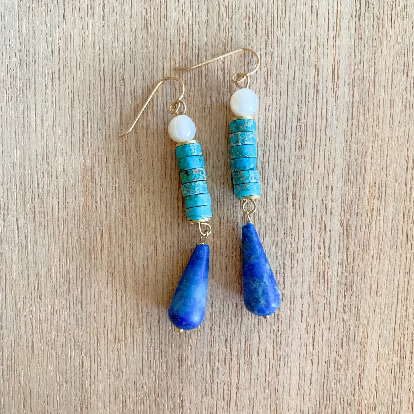 Lapis and Turquoise Pearl Drops