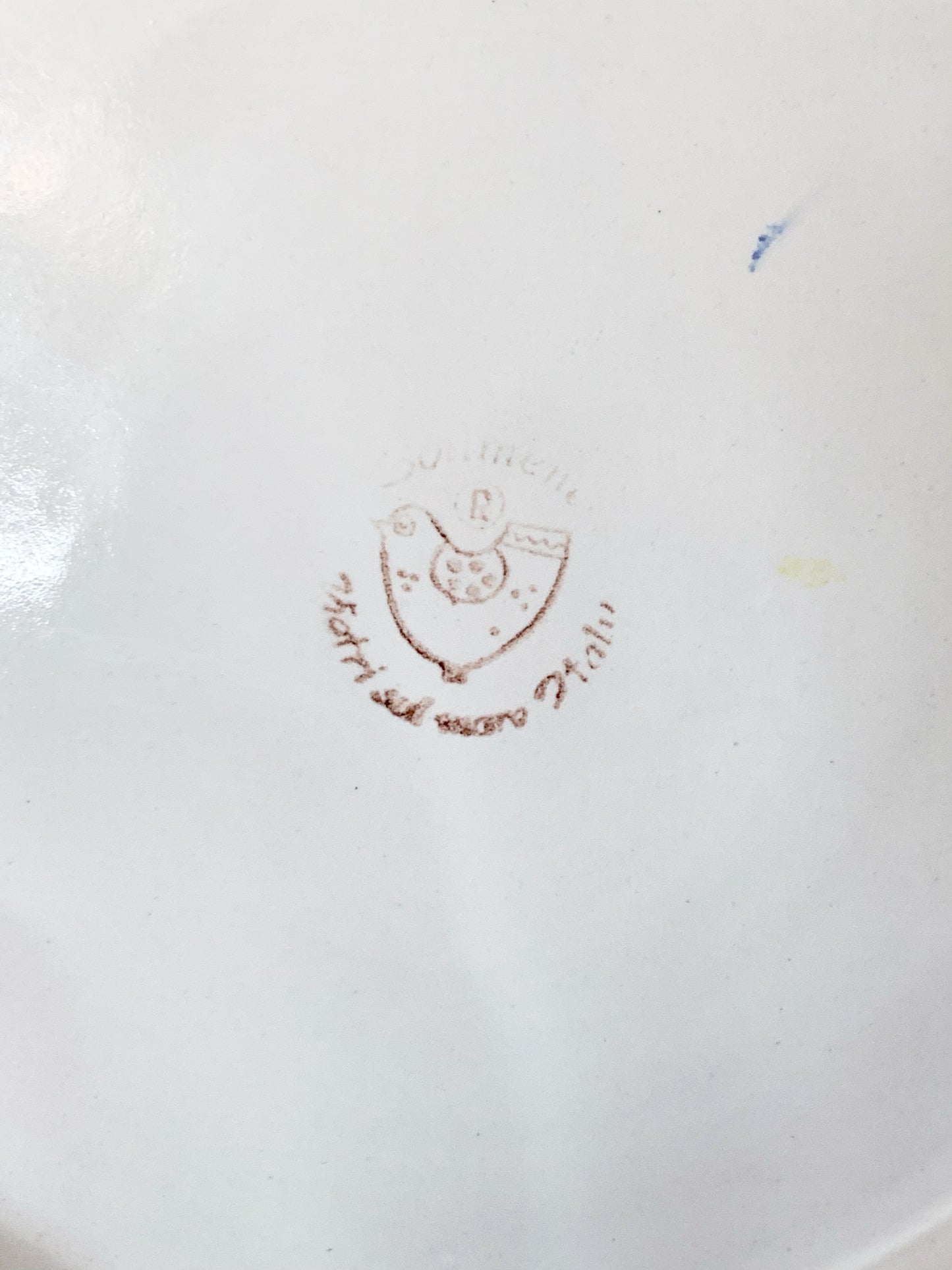 Italian Vietri Solimene Campagna Chop Platter, Yellow Border Orange Dots