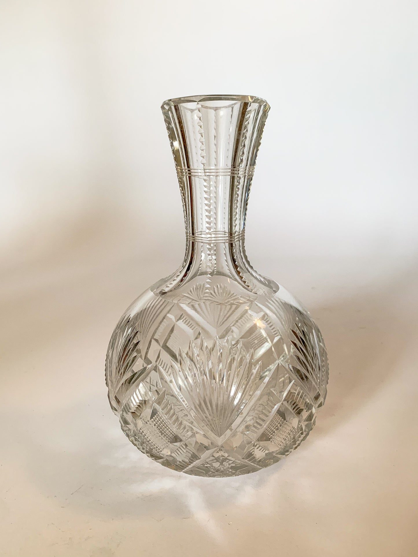 Sparkling American Brilliant Period Cut Crystal Decanter c.1890s Victorian Vase