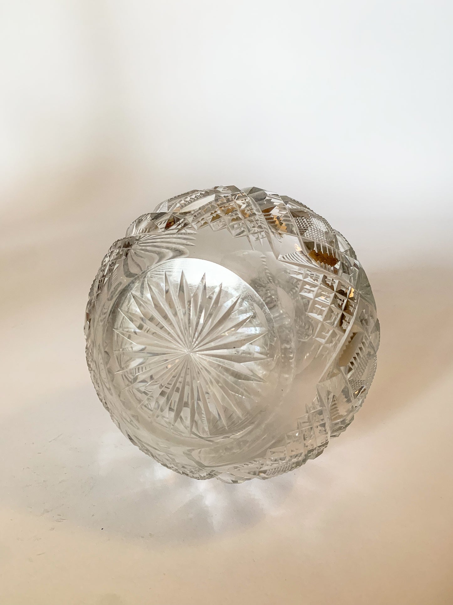 Sparkling American Brilliant Period Cut Crystal Decanter c.1890s Victorian Vase