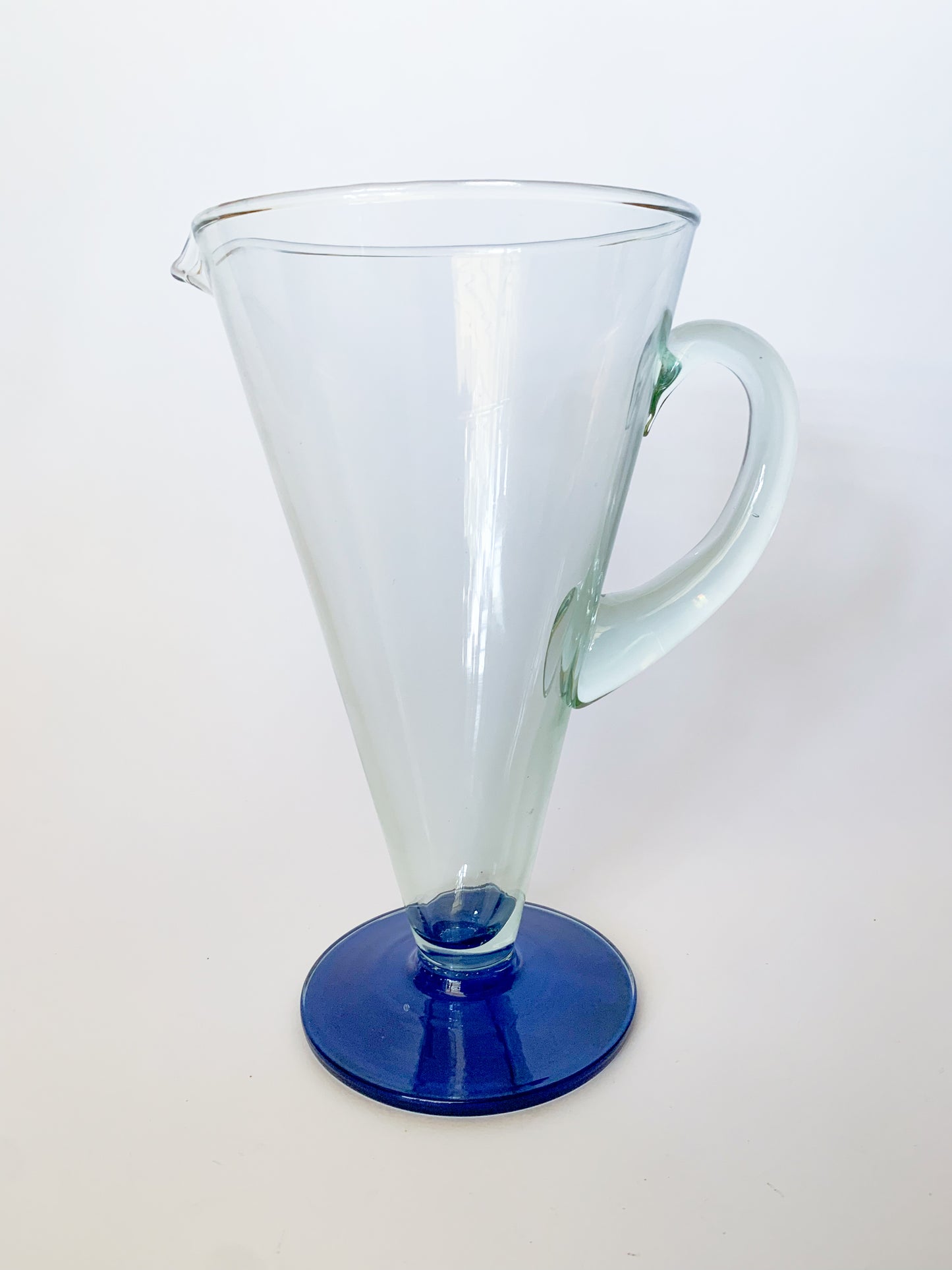 1950s Large Spanish Blown Glass Jug Pitcher