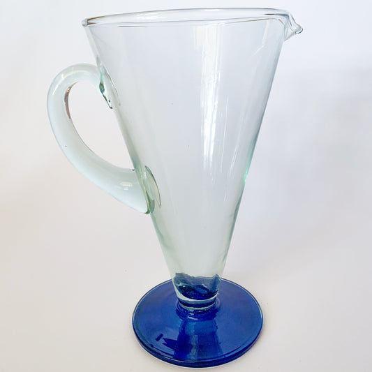 1950s Large Spanish Blown Glass Jug Pitcher