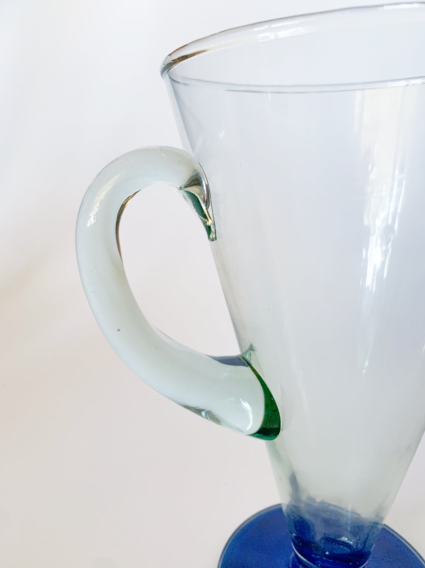 1950s Large Spanish Blown Glass Jug Pitcher