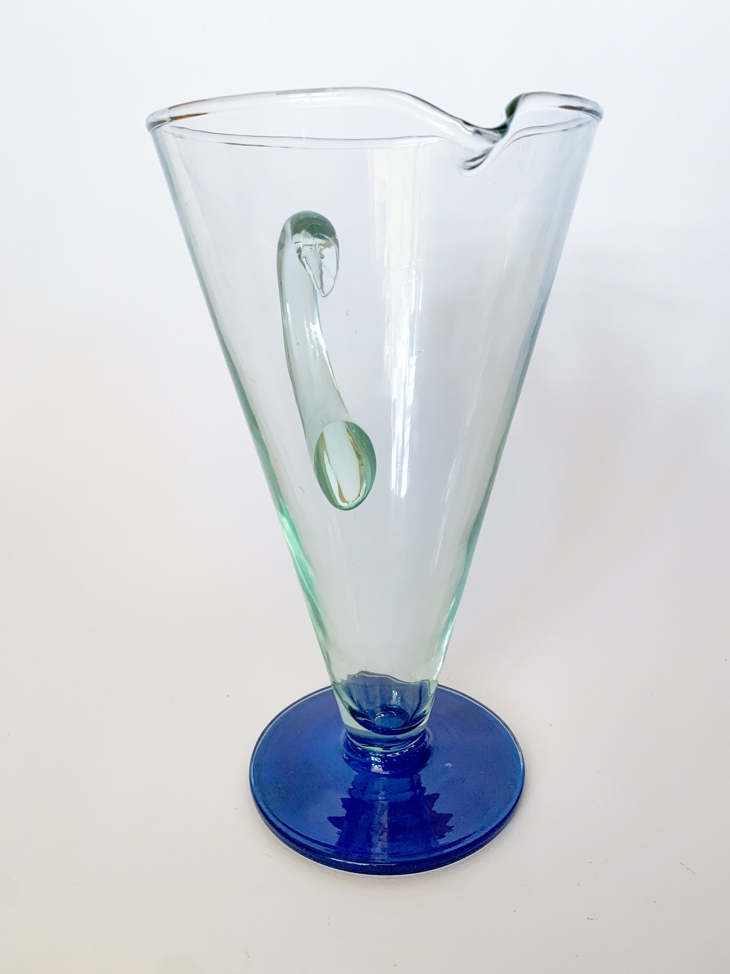 1950s Large Spanish Blown Glass Jug Pitcher