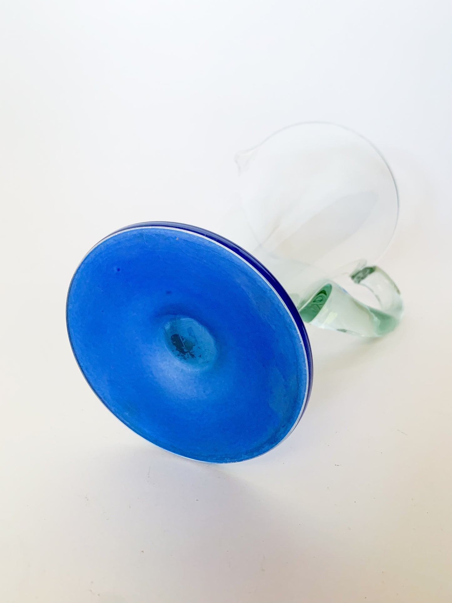 1950s Large Spanish Blown Glass Jug Pitcher