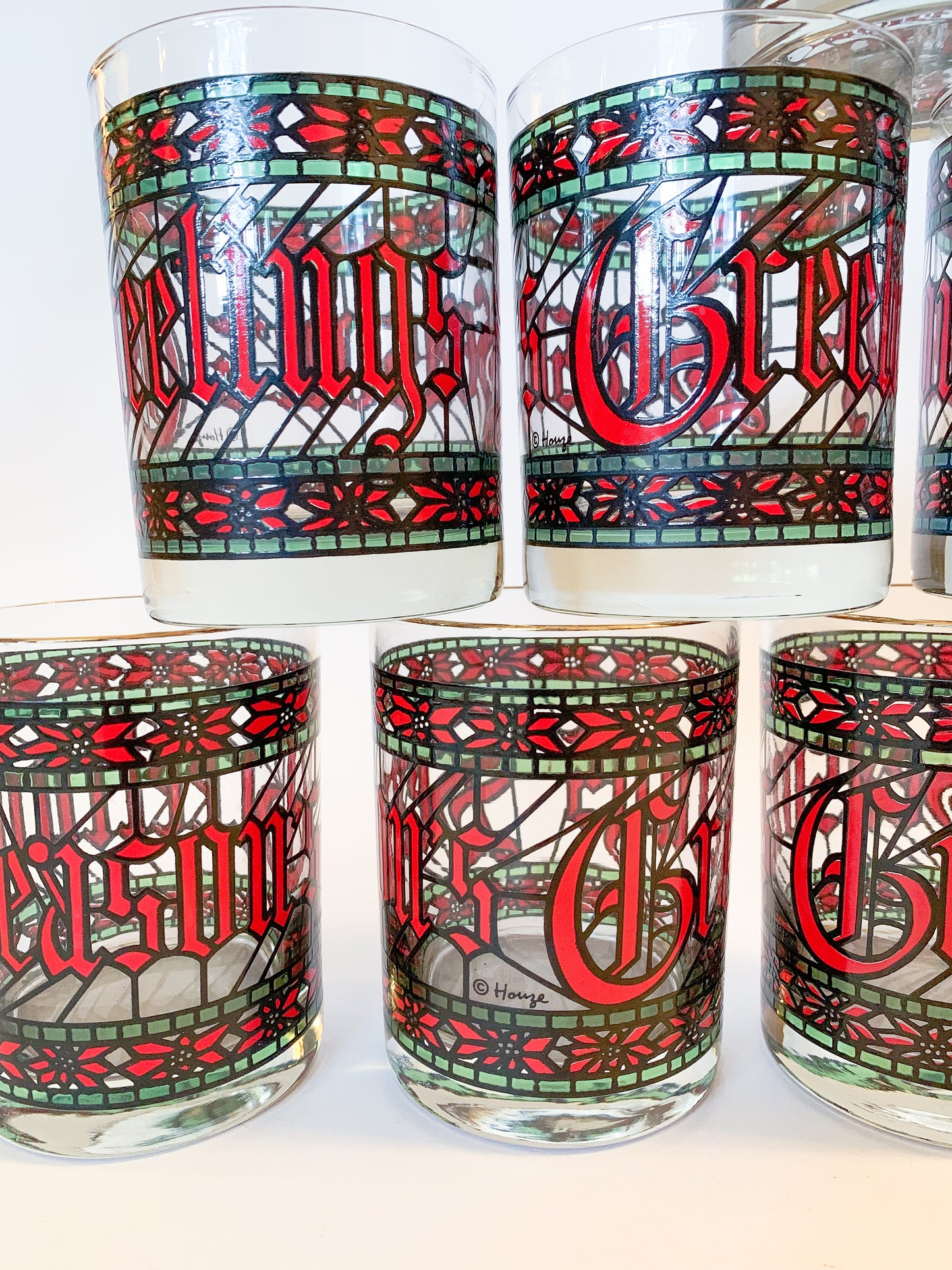 Vintage Houze Season's Greetings Tumbler, Sold Individually