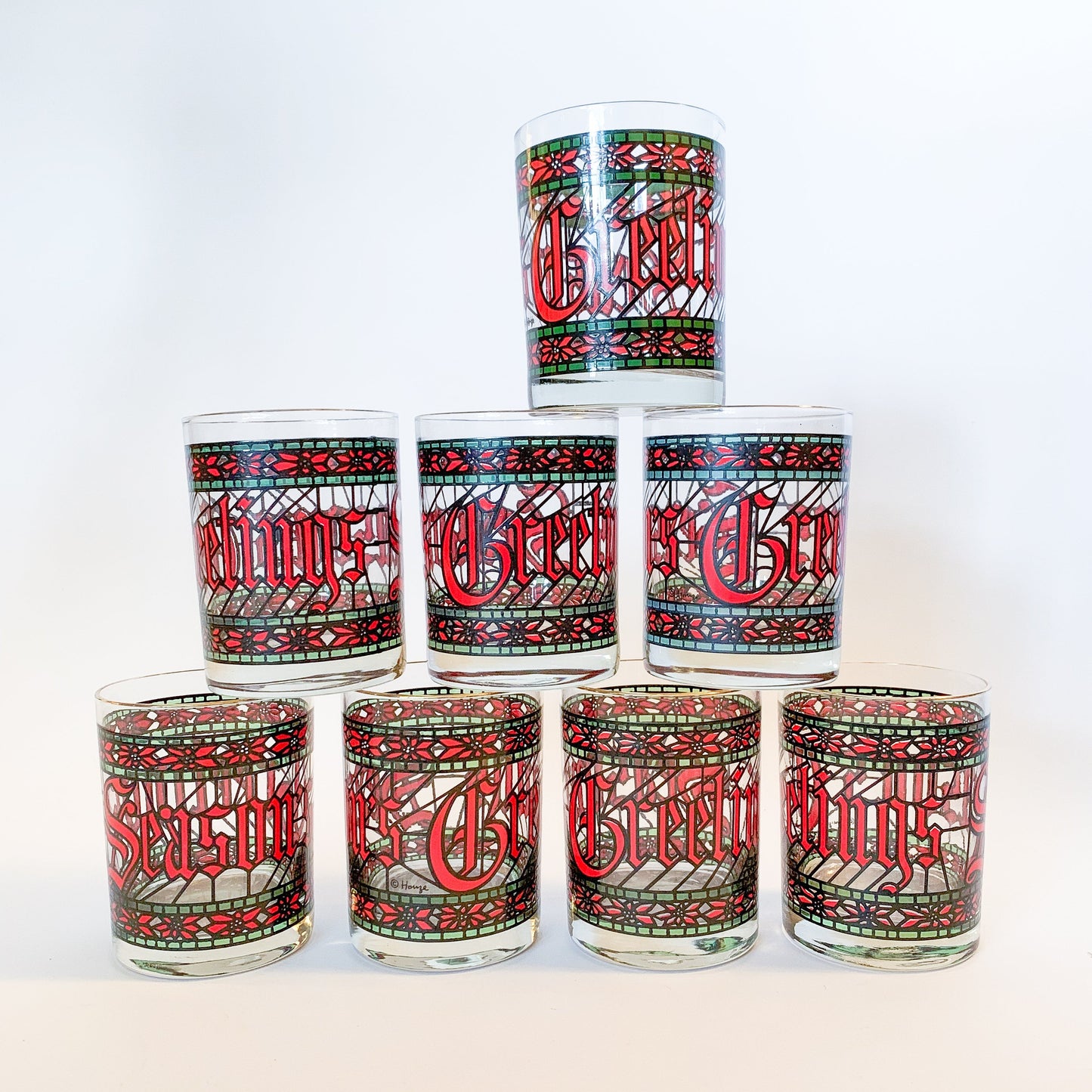 Vintage Houze Season's Greetings Tumbler, Sold Individually