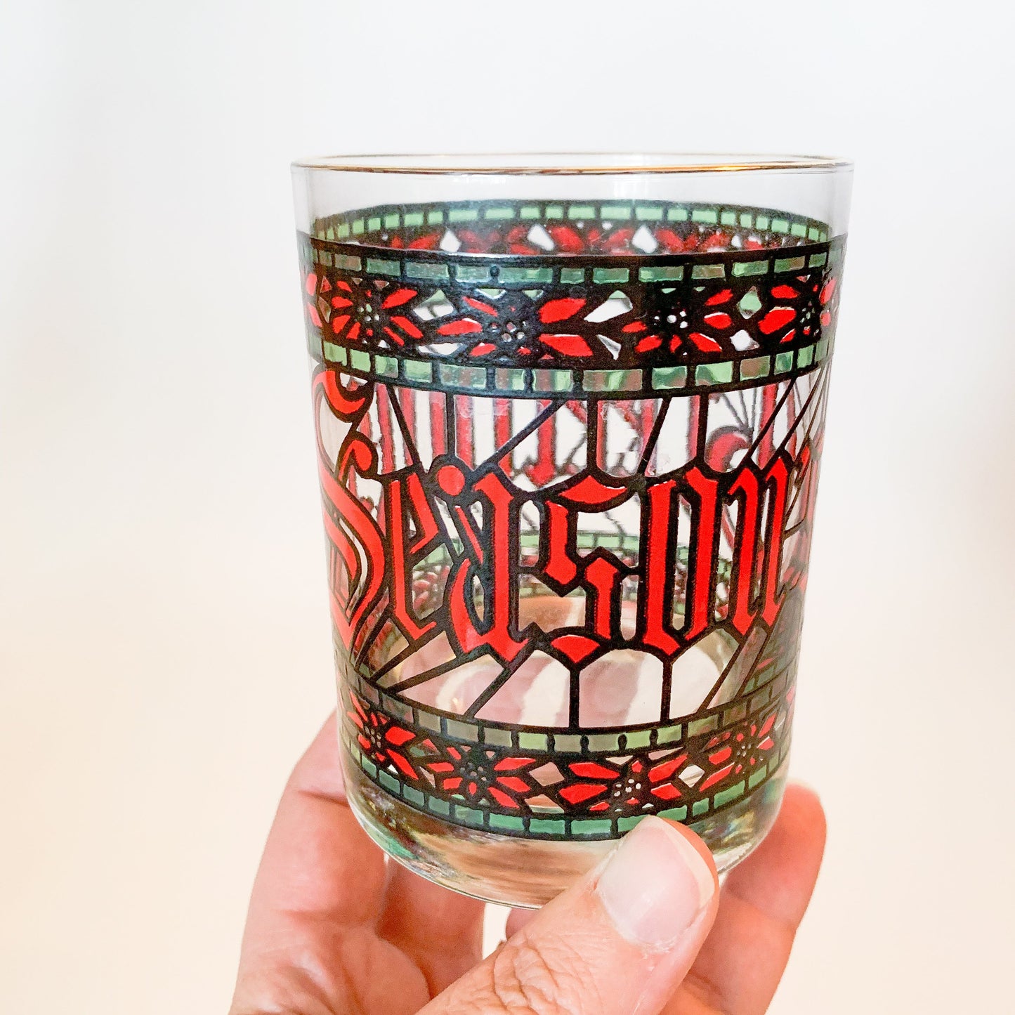 Vintage Houze Season's Greetings Tumbler, Sold Individually