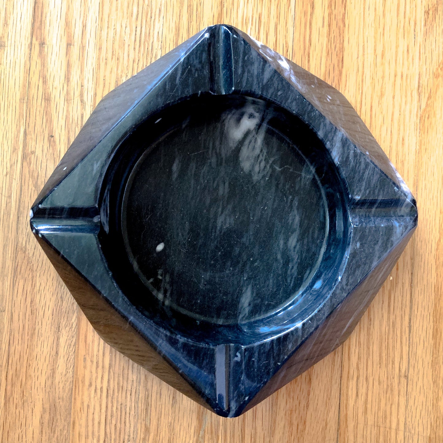 Vintage Black Marble Catchall Ashtray