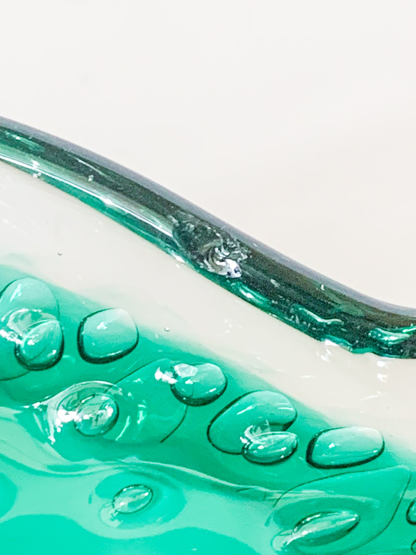 Vintage Murano Hand Blown Glass Leaf Catchall Dish