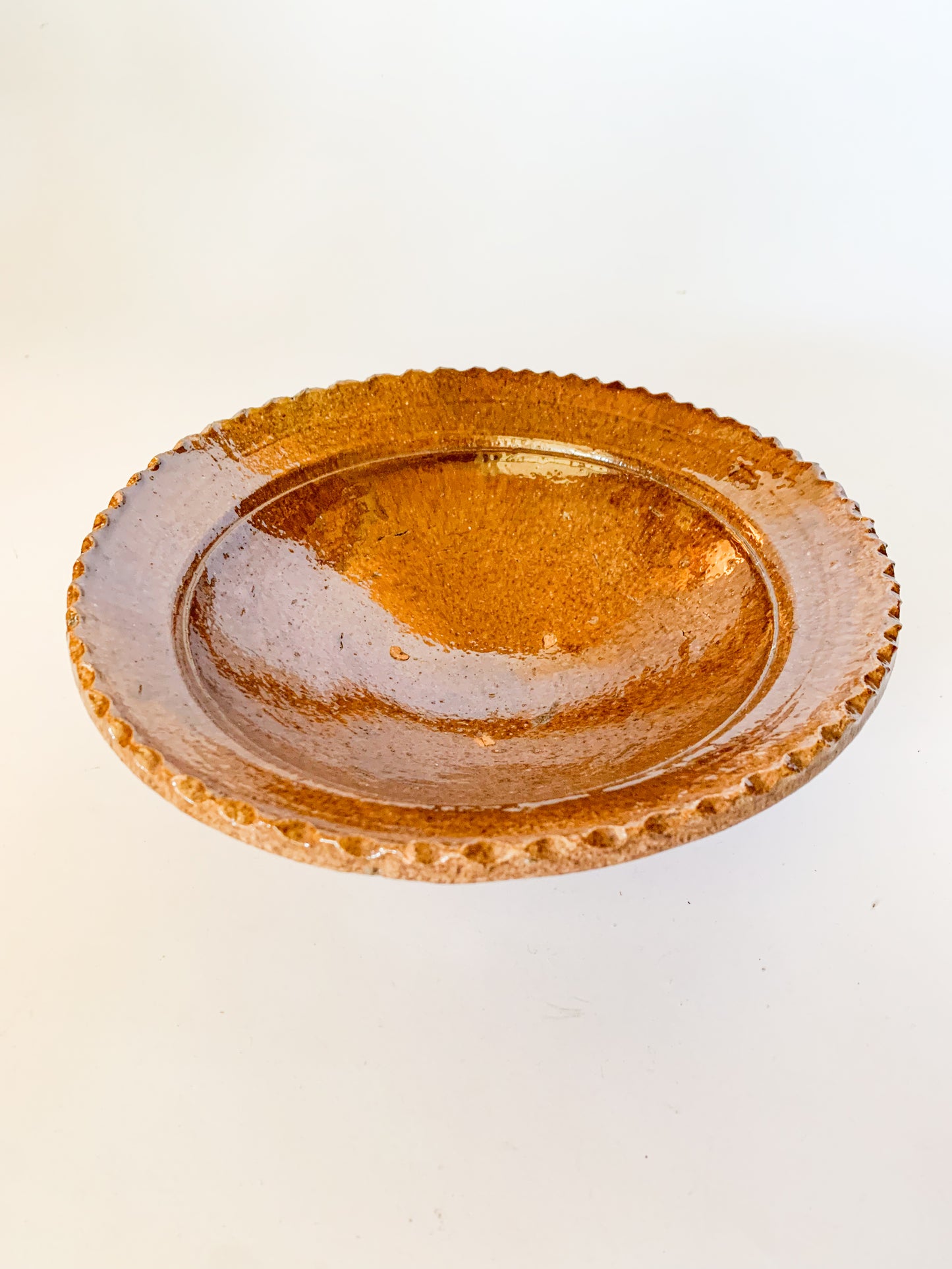 Mid Century Burnt Sienna Glazed Moroccan Bowl