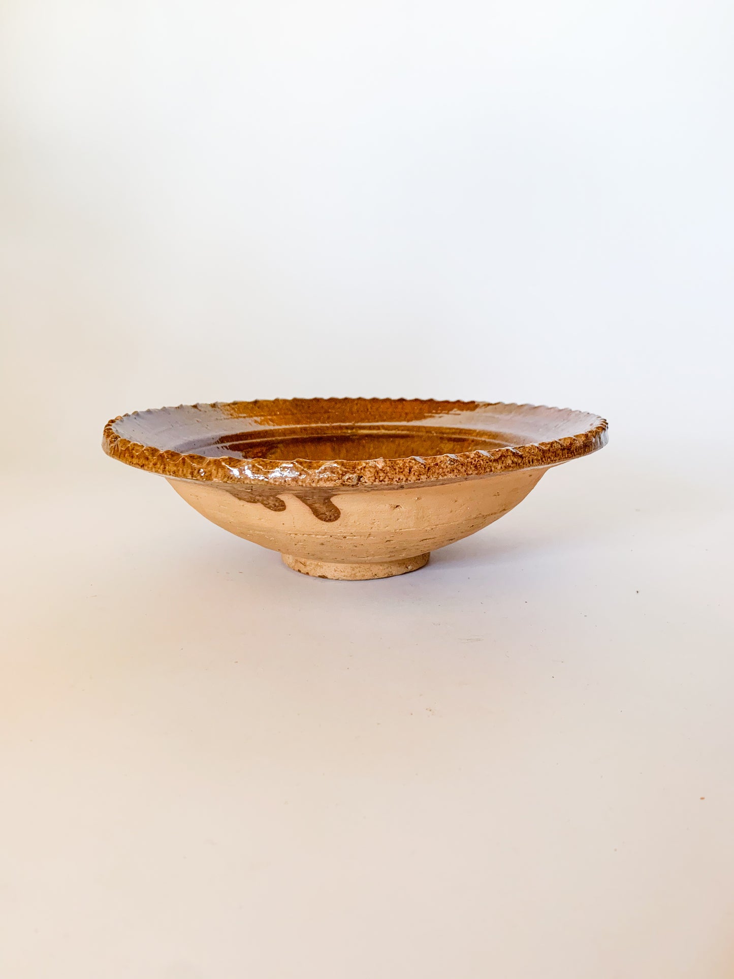 Mid Century Burnt Sienna Glazed Moroccan Bowl