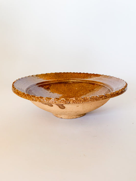 Mid Century Burnt Sienna Glazed Moroccan Bowl