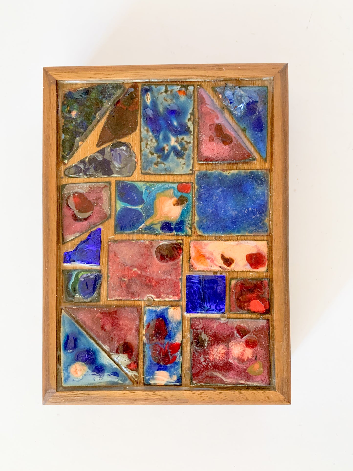 Mid-Century Enameled Copper Art Inlay Box