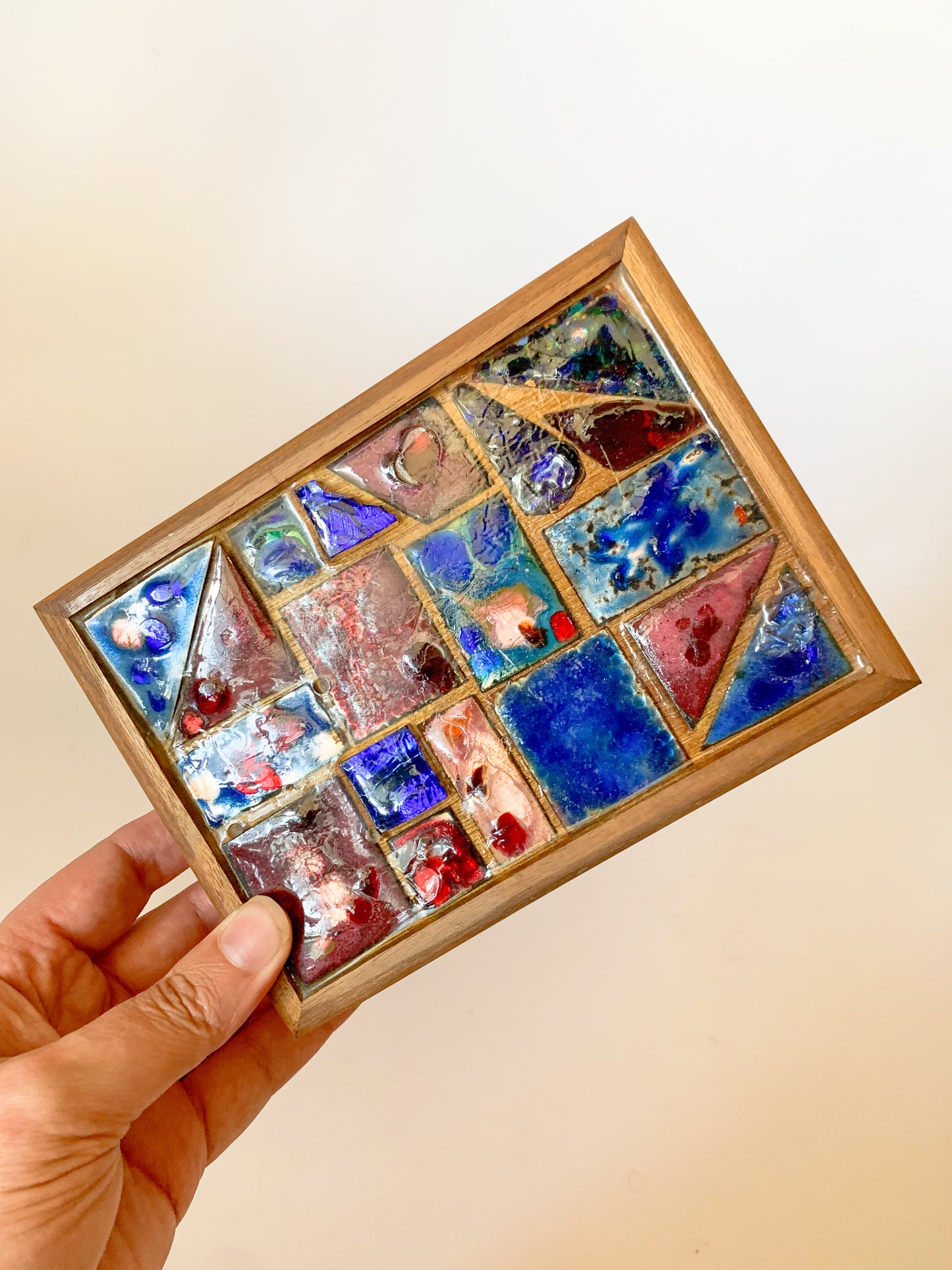 Mid-Century Enameled Copper Art Inlay Box