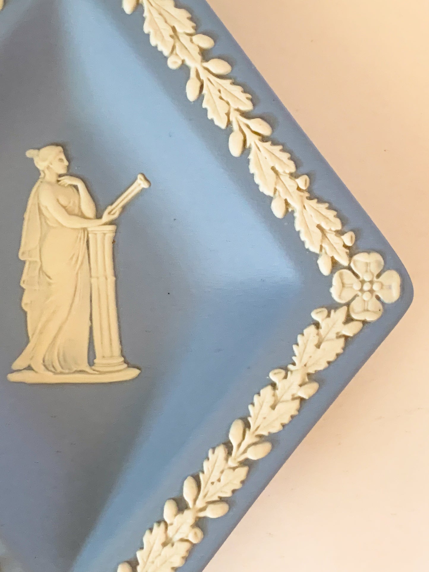 1960s Wedgwood Blue Jasperware Diamond trinket dish