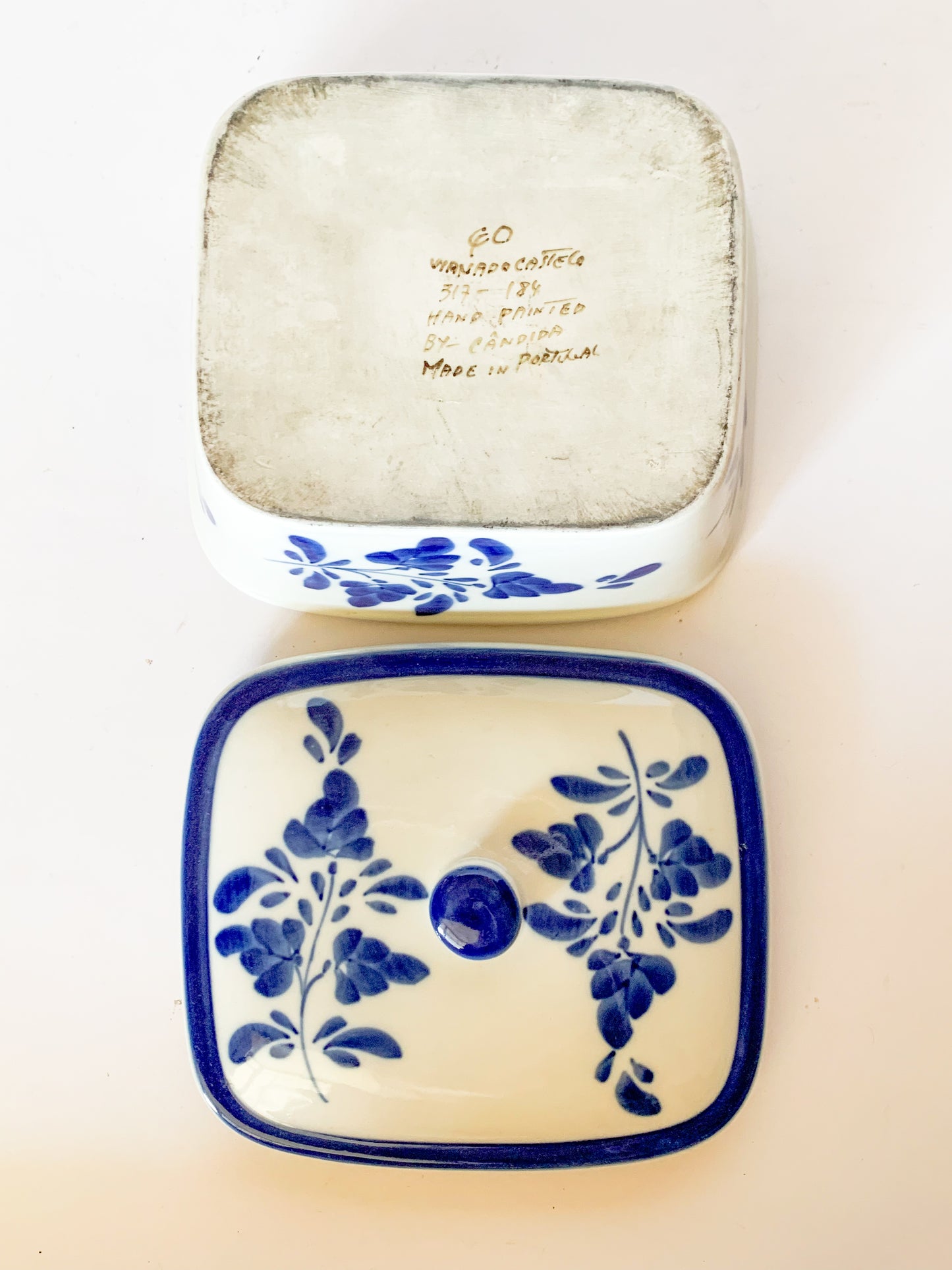 Vintage Viana Do Castelo Blue and White Portugal Casserole Dish