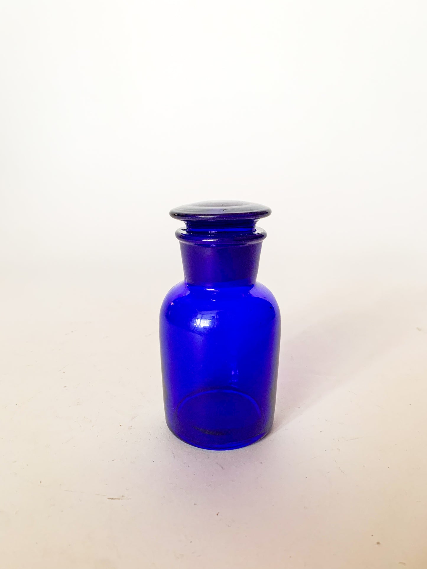 Vintage Cobalt French Apothecary Bottle, Small