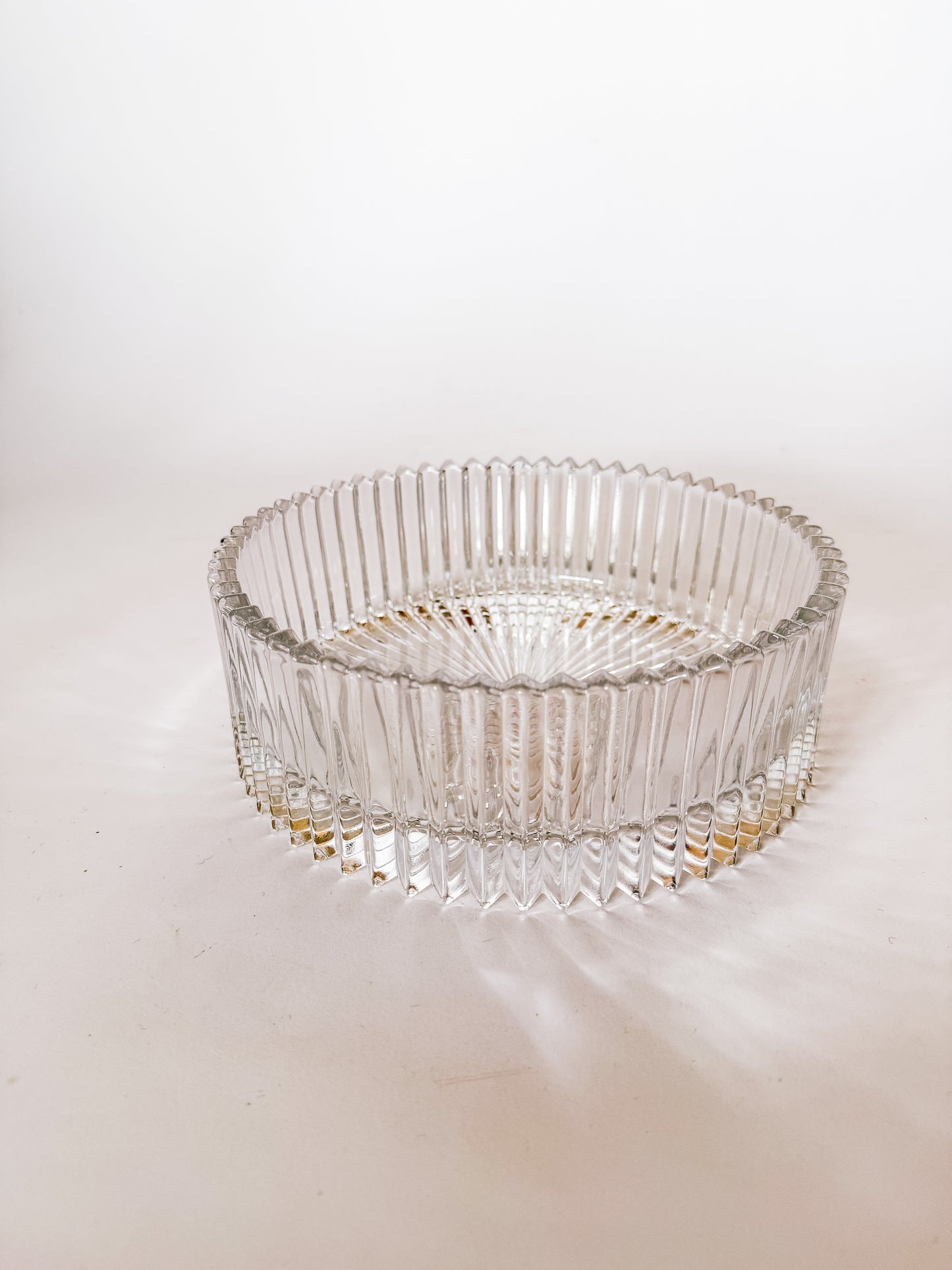 Vintage Ridged Crystal Bowl