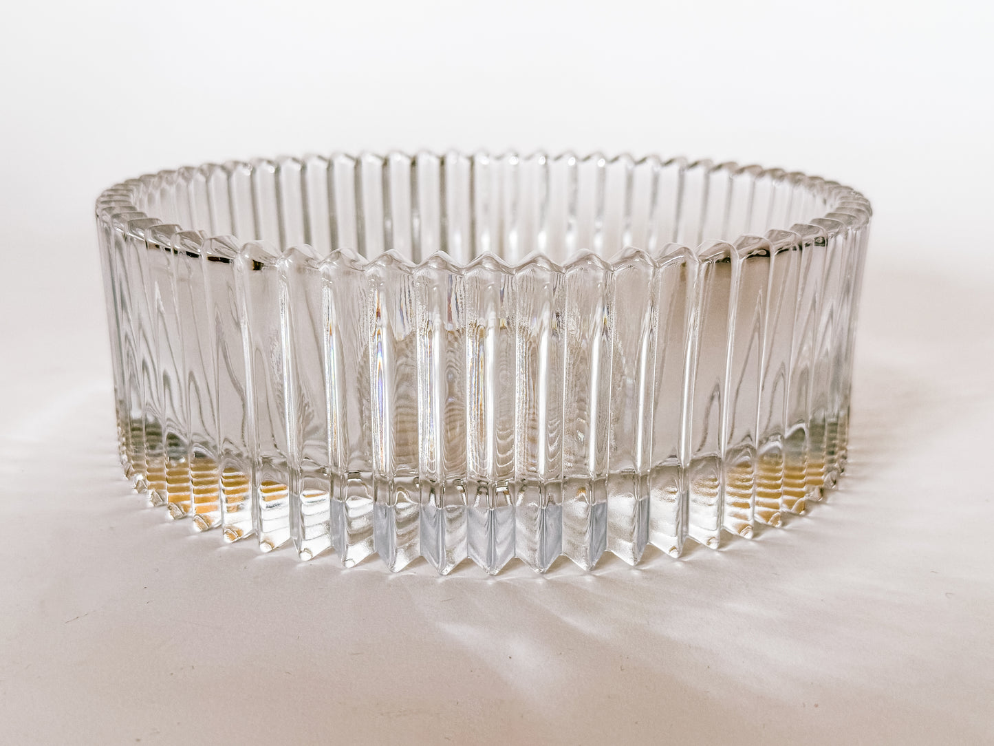 Vintage Ridged Crystal Bowl