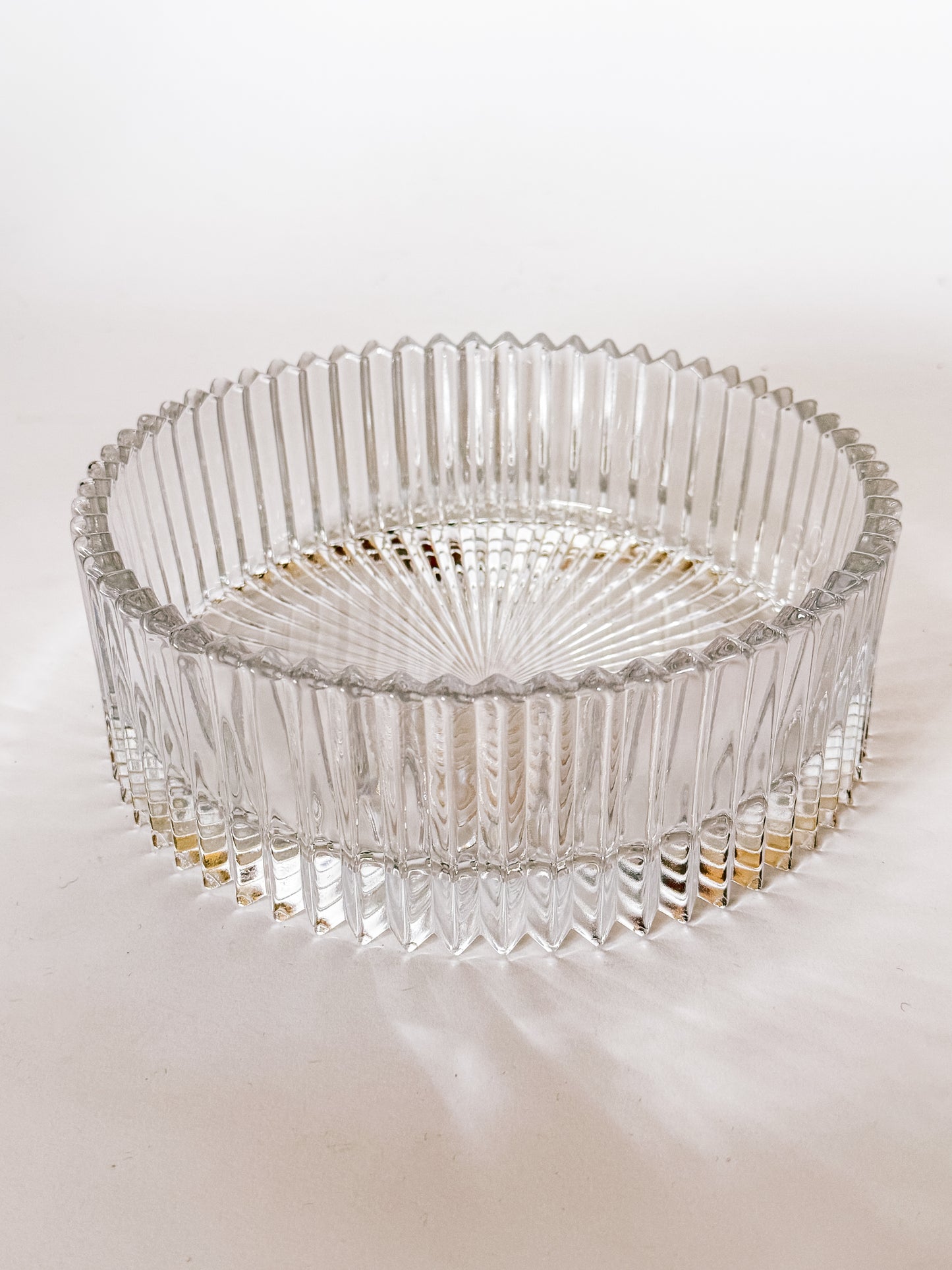 Vintage Ridged Crystal Bowl