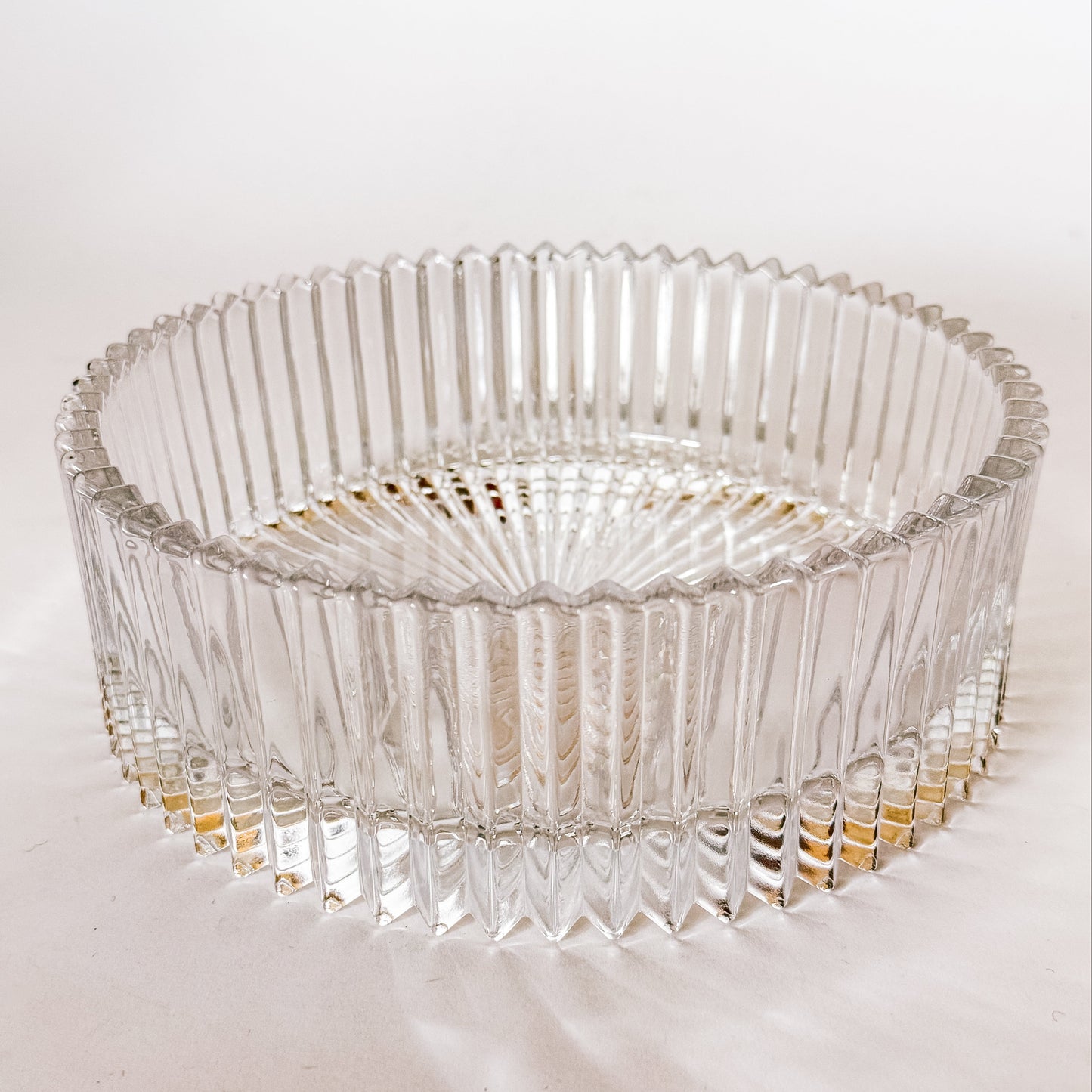 Vintage Ridged Crystal Bowl